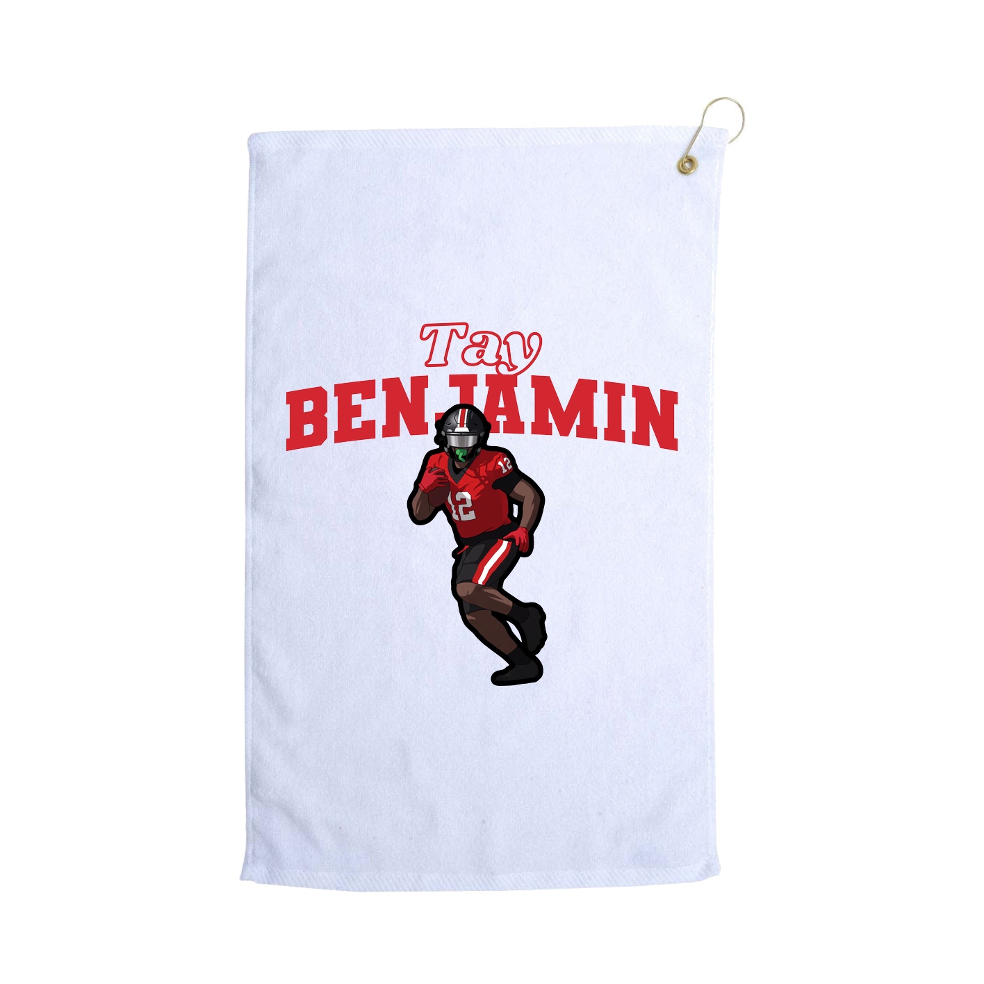 Golf Towel — Name Arch in White