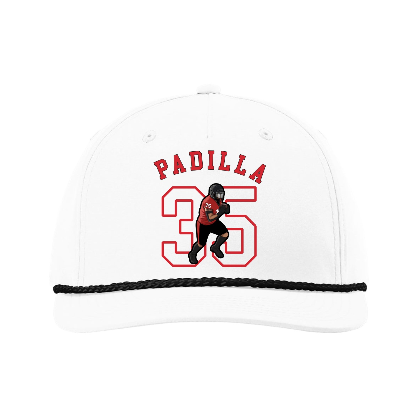 Five-Panel Classic Rope Cap — Shirsey Arch in White
