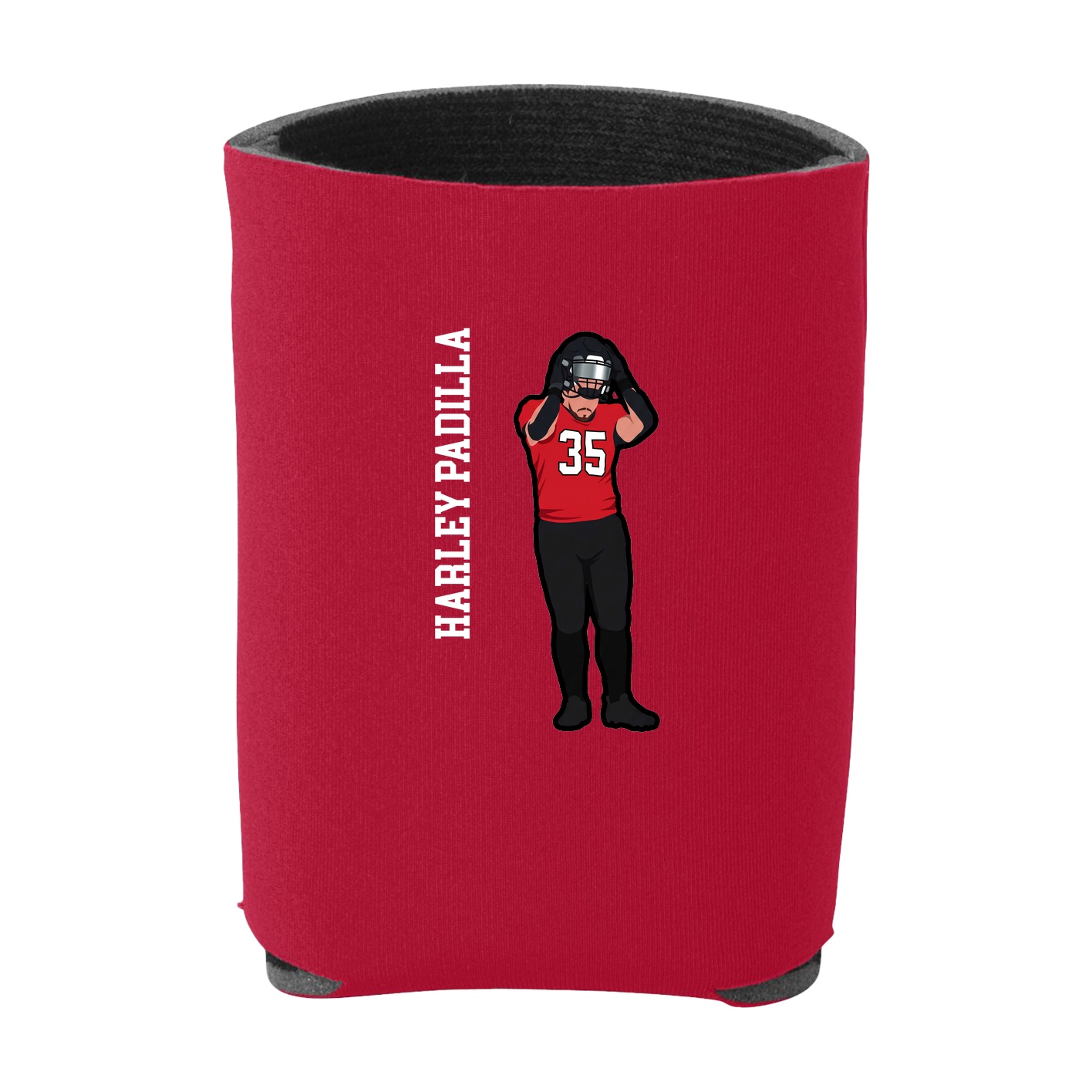 Can Holder — Name Vertical in Red