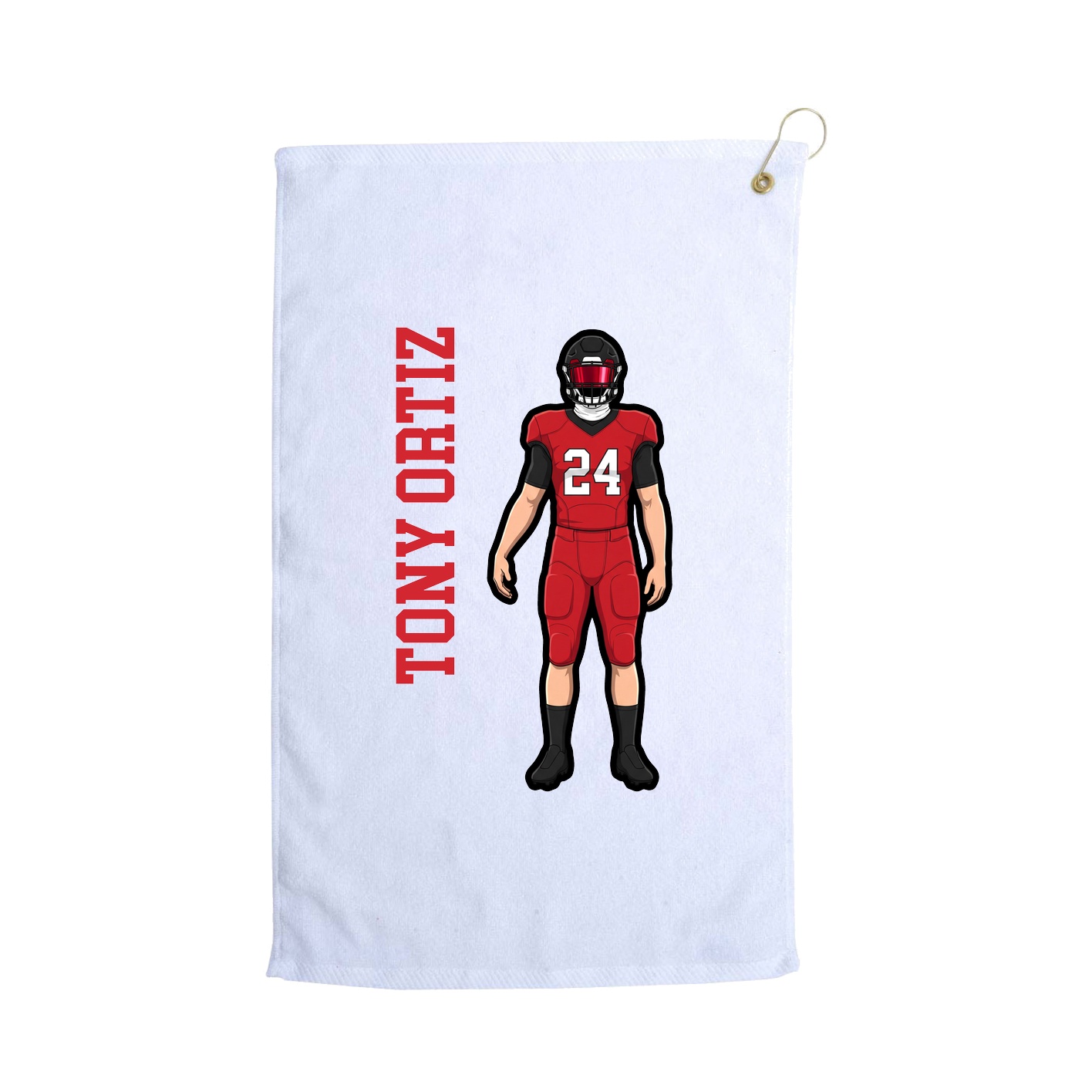 Golf Towel — Name Vertical in White