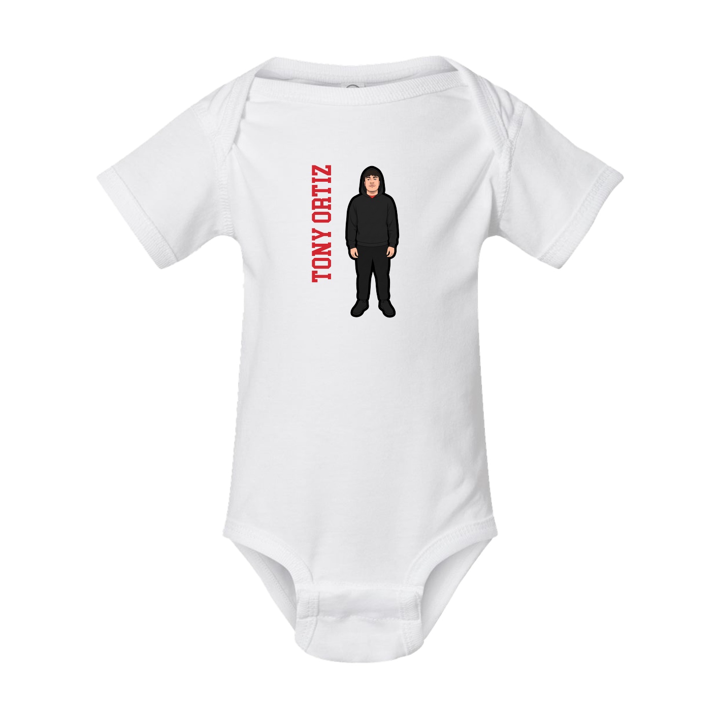 Baby Onesie — Name Vertical in White
