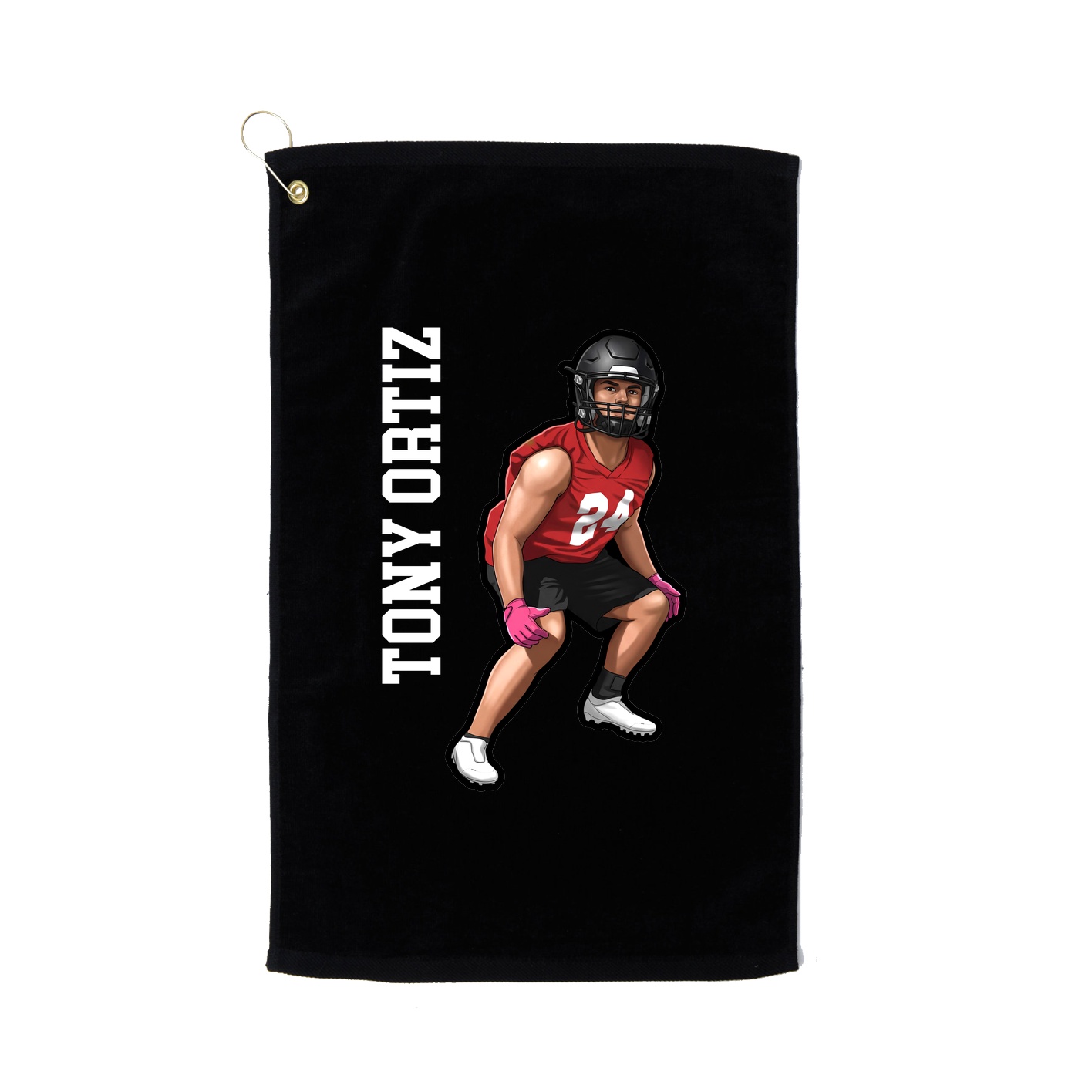 Golf Towel — Name Vertical in Black