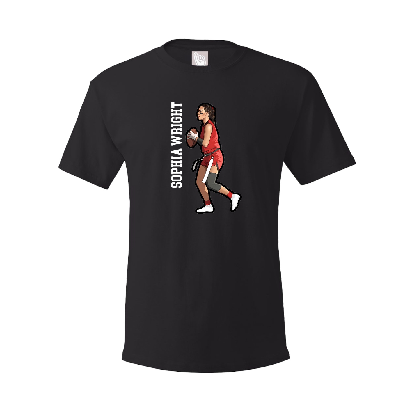 Youth Tee — Name Vertical in Black