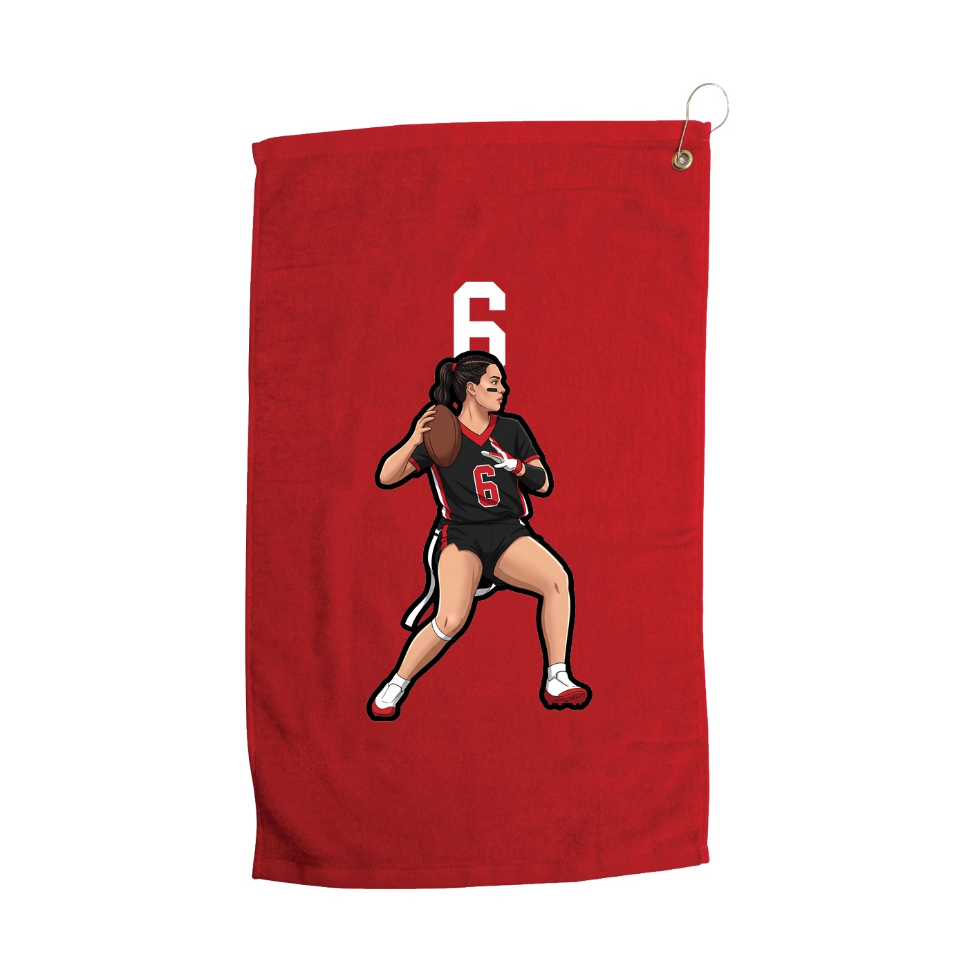 Golf Towel — Number Top in Red