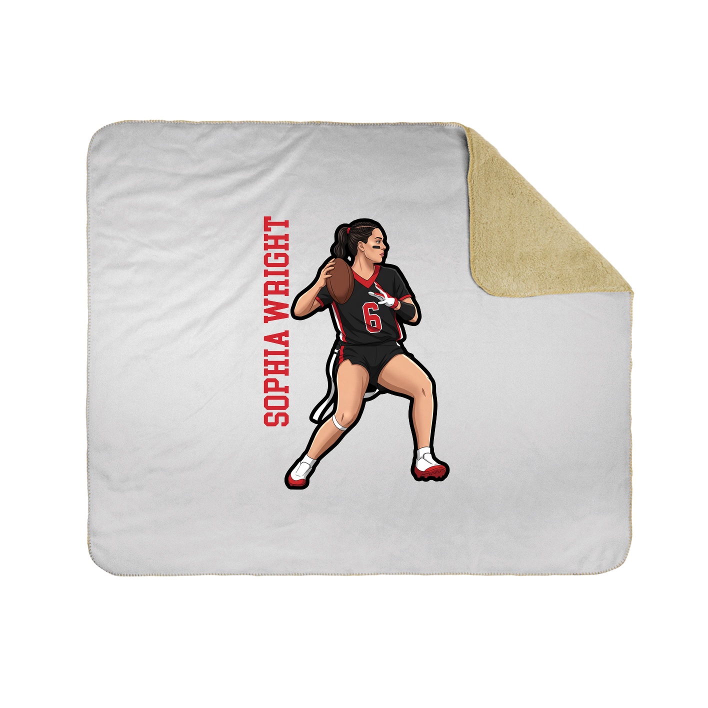 Throw Blanket — Name Vertical in White