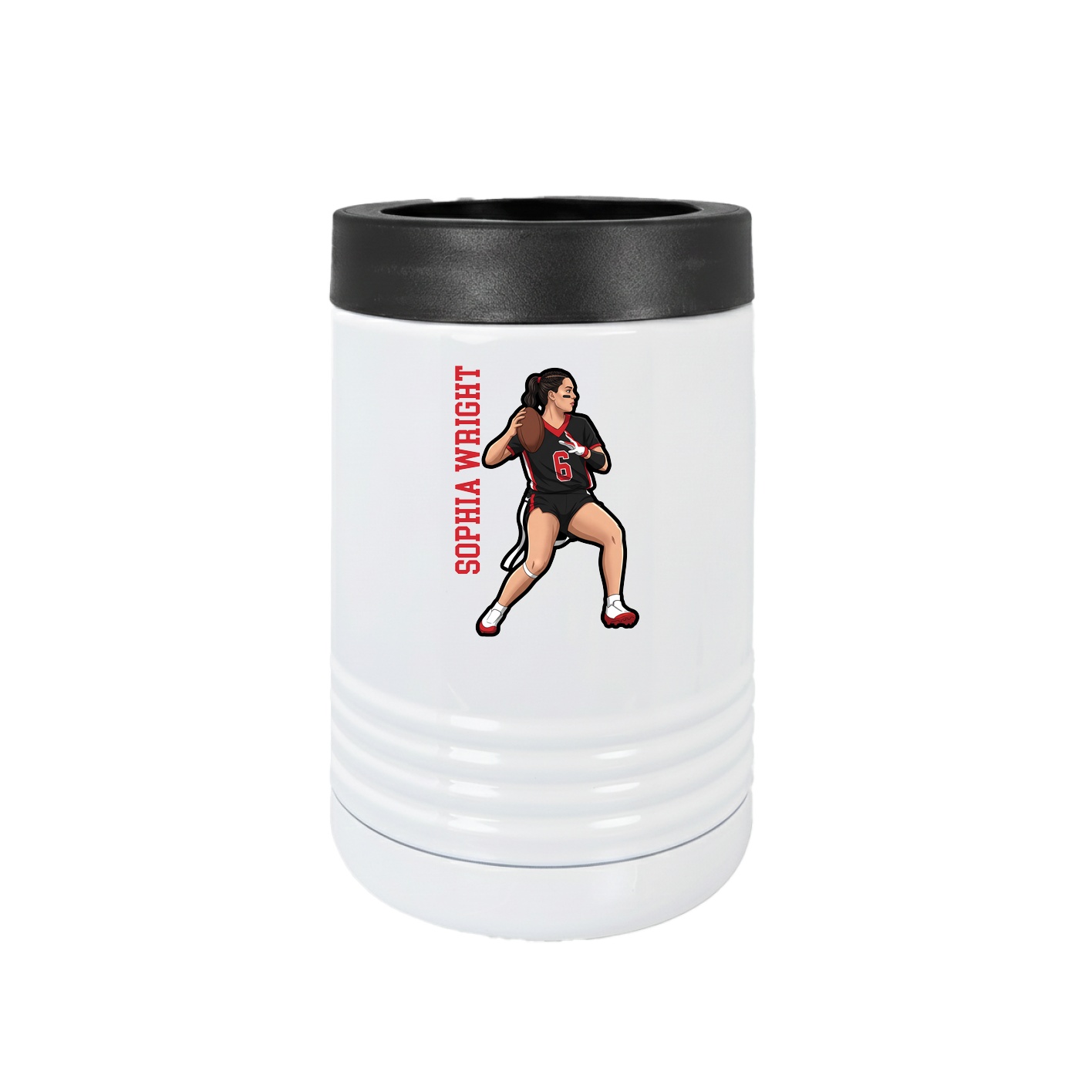 Beverage Holder — Name Vertical in White