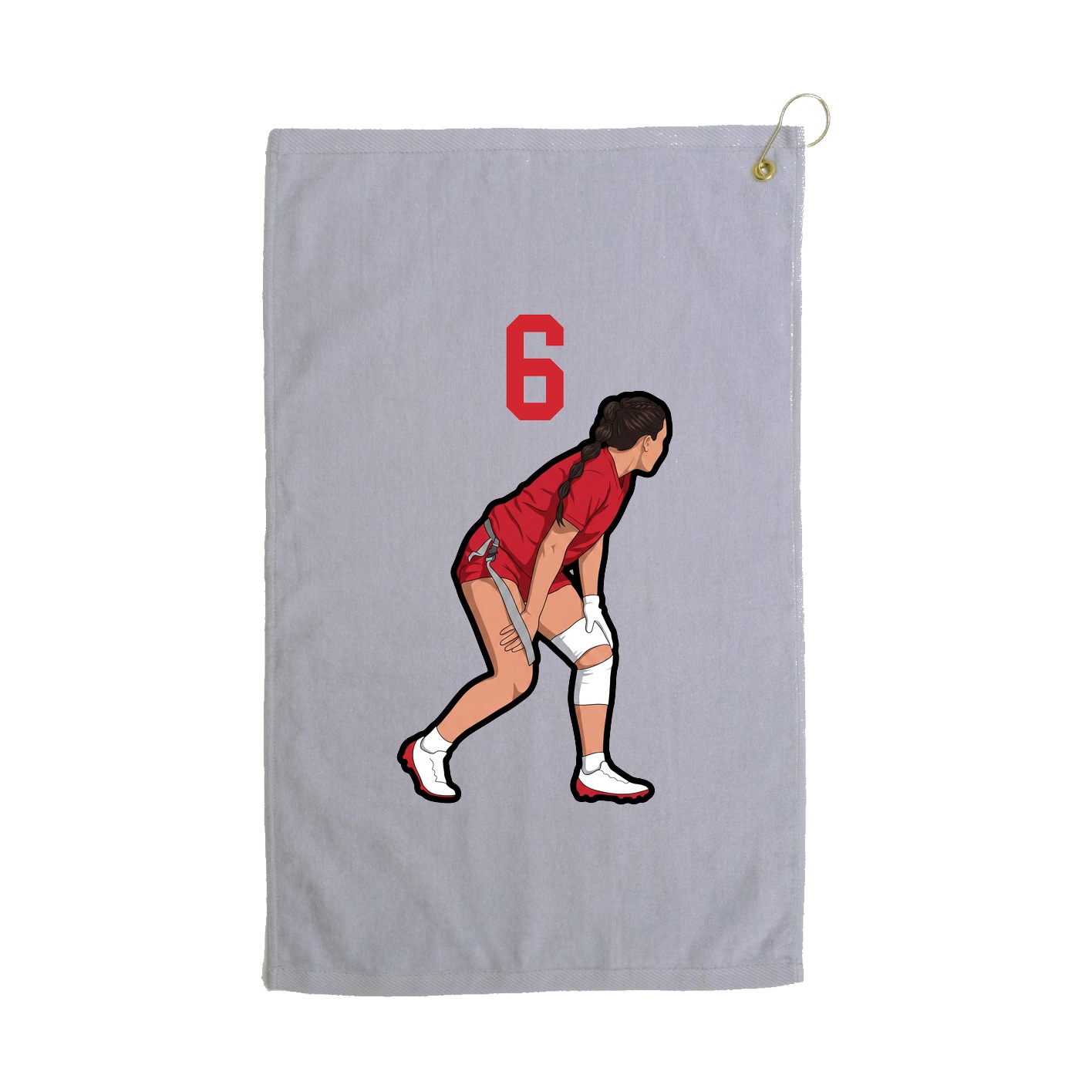 Golf Towel — Number Top in Grey