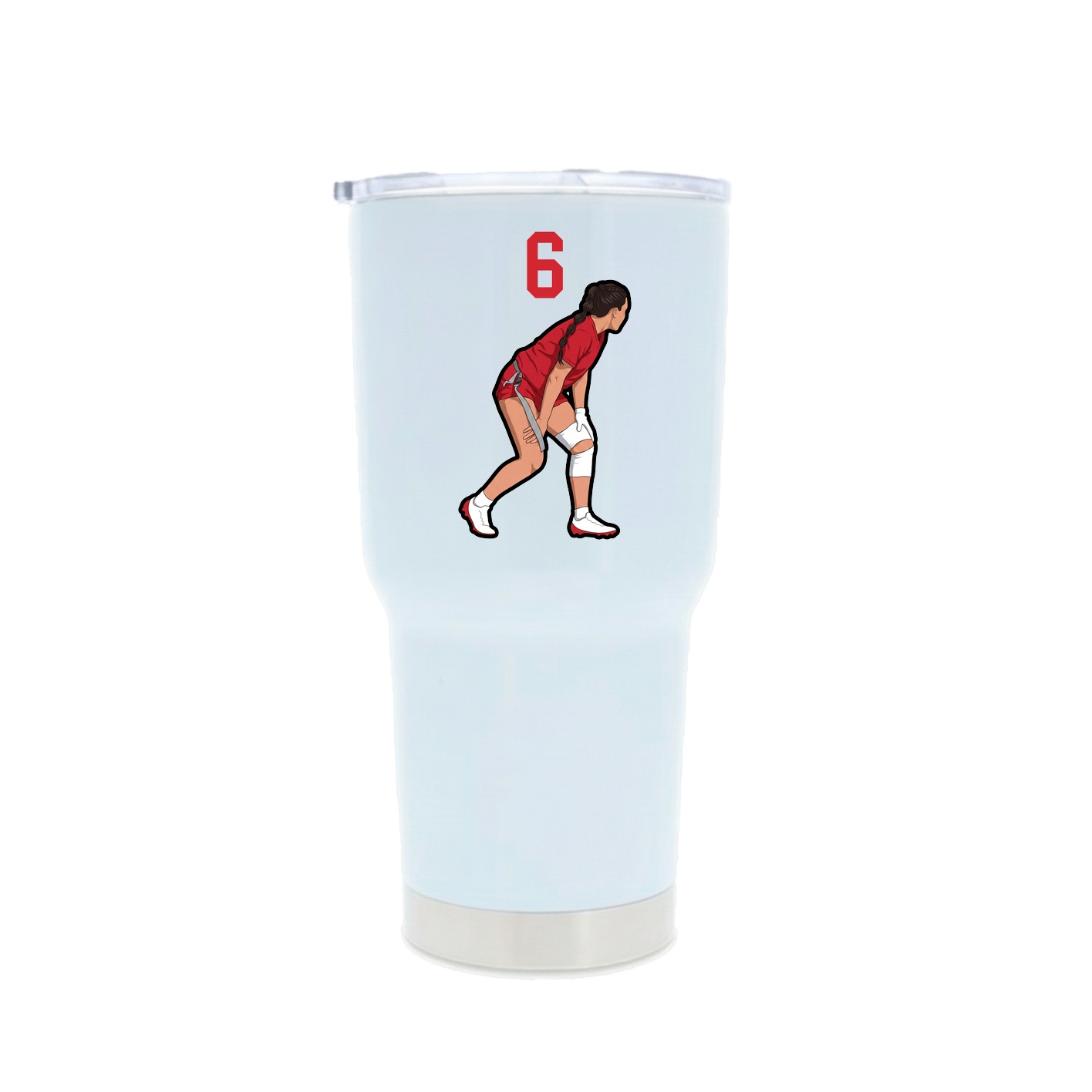 30oz Stainless Steel Tumbler — Number Top in White