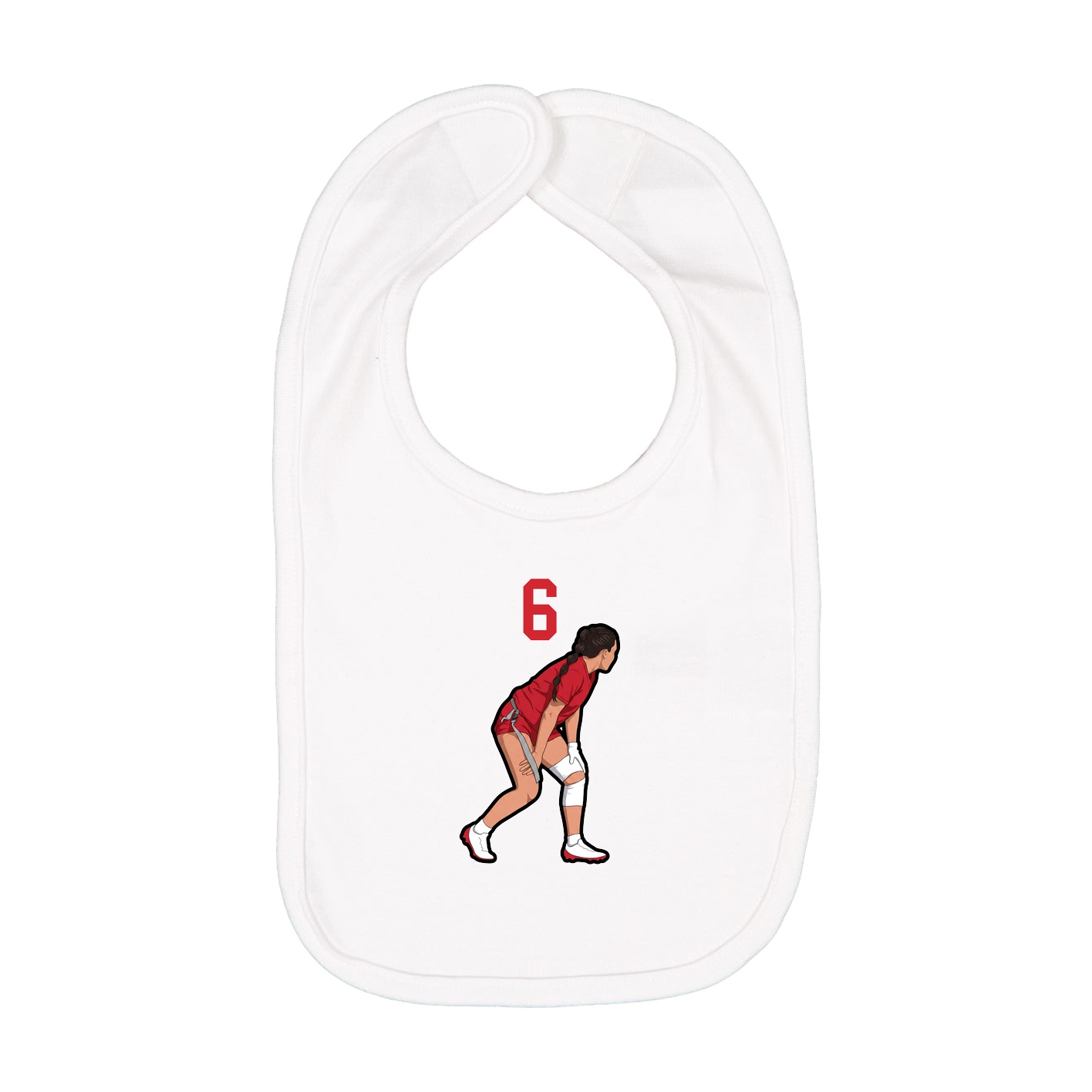 Infant Bib — Number Top in White