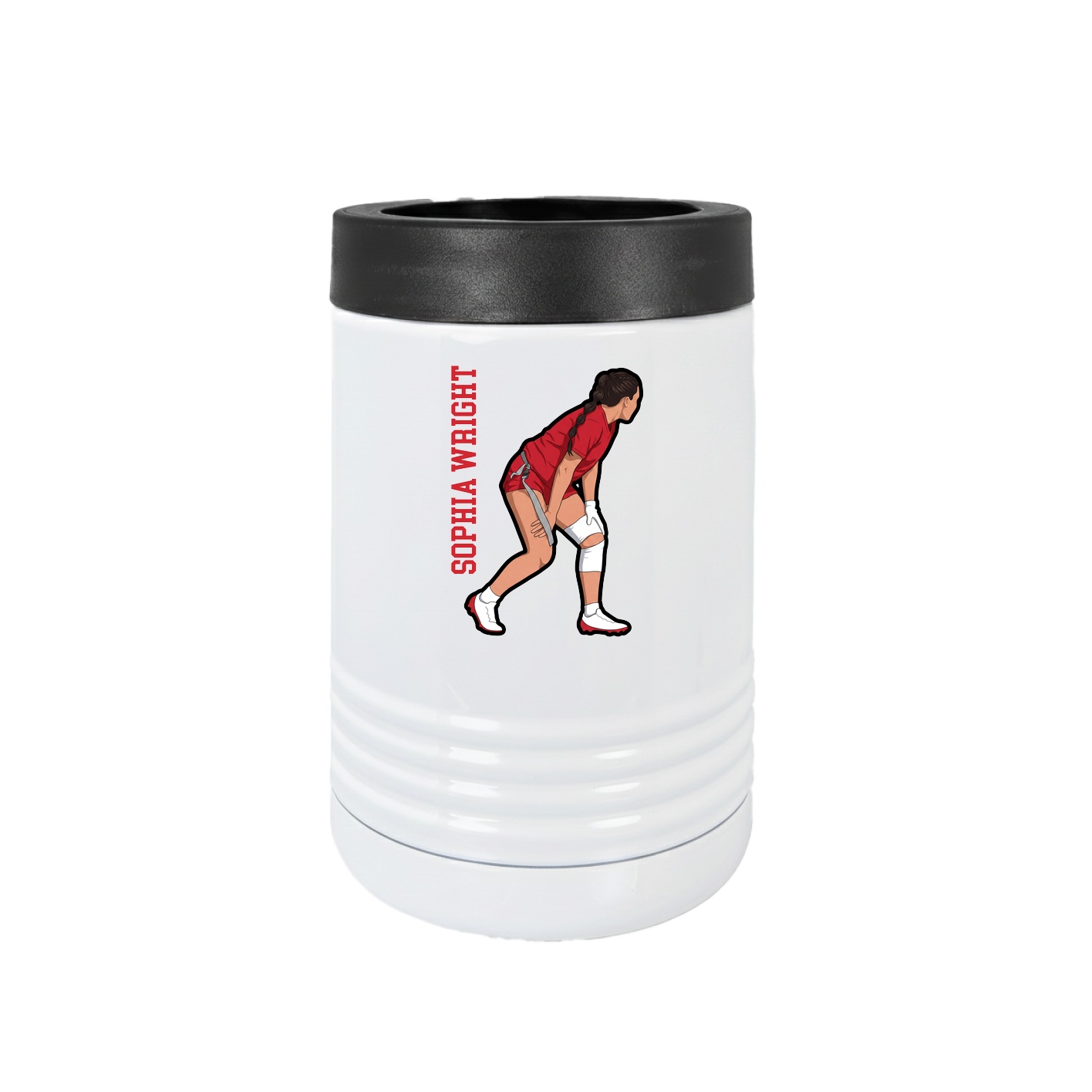 Beverage Holder — Name Vertical in White