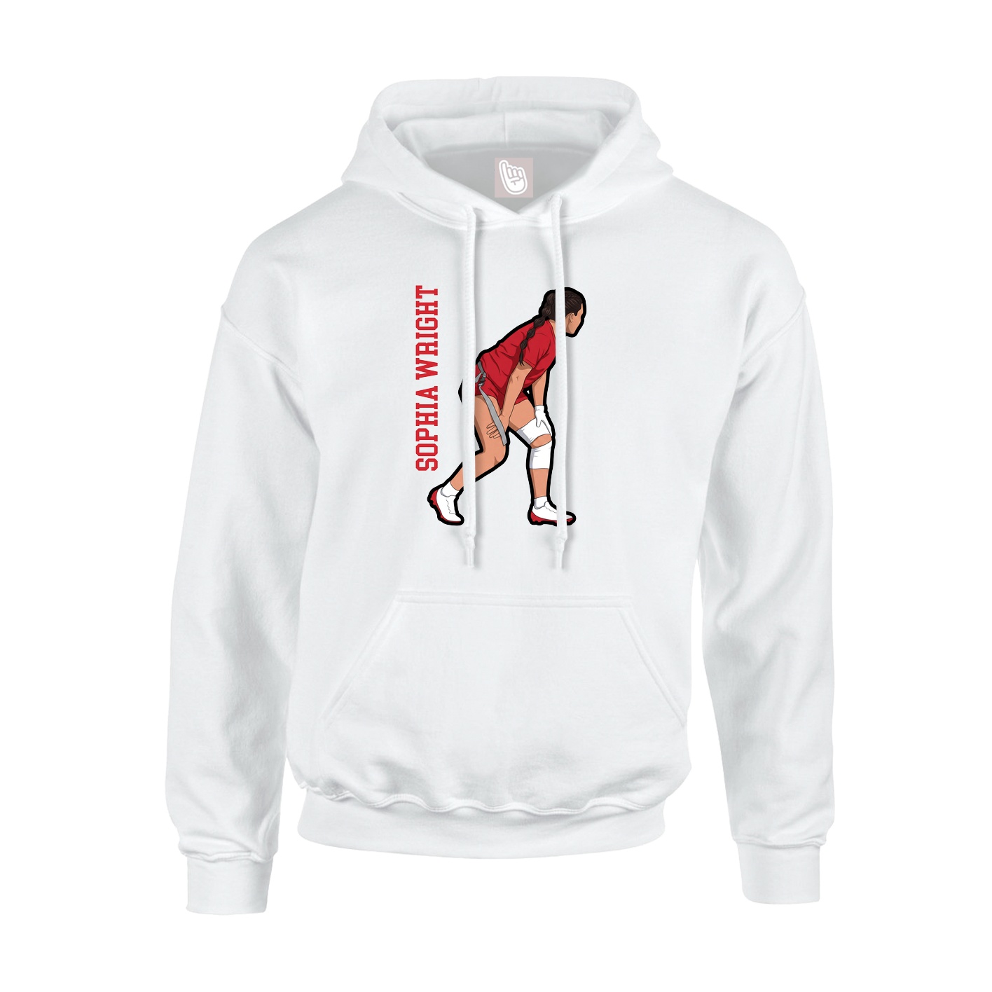Hoodie — Name Vertical in White