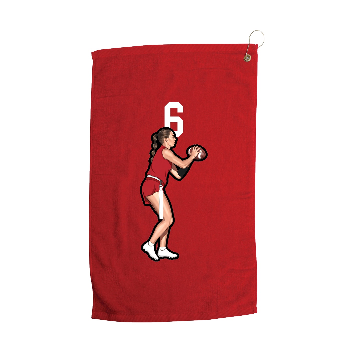 Golf Towel — Number Top in Red