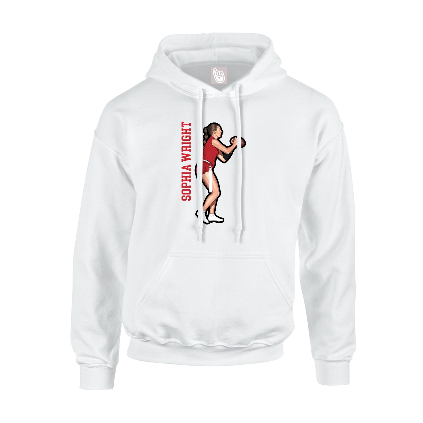 Hoodie — Name Vertical in White