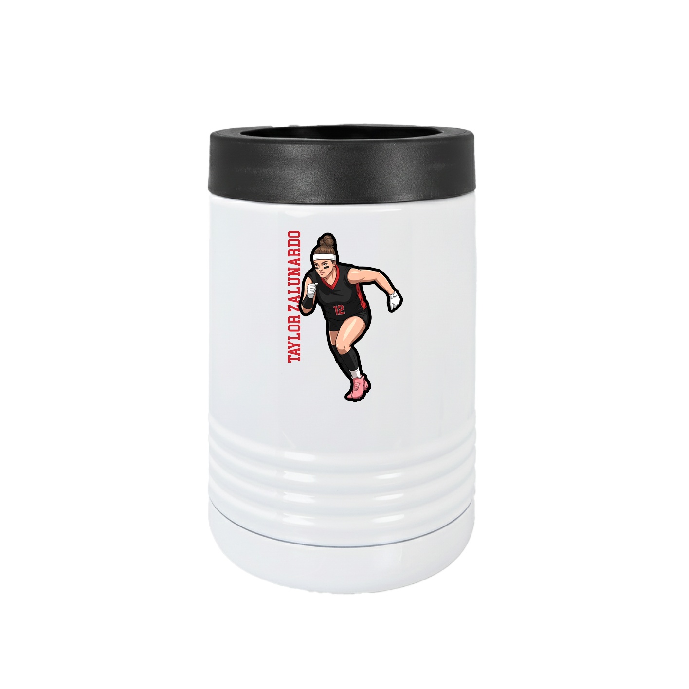 Beverage Holder — Name Vertical in White