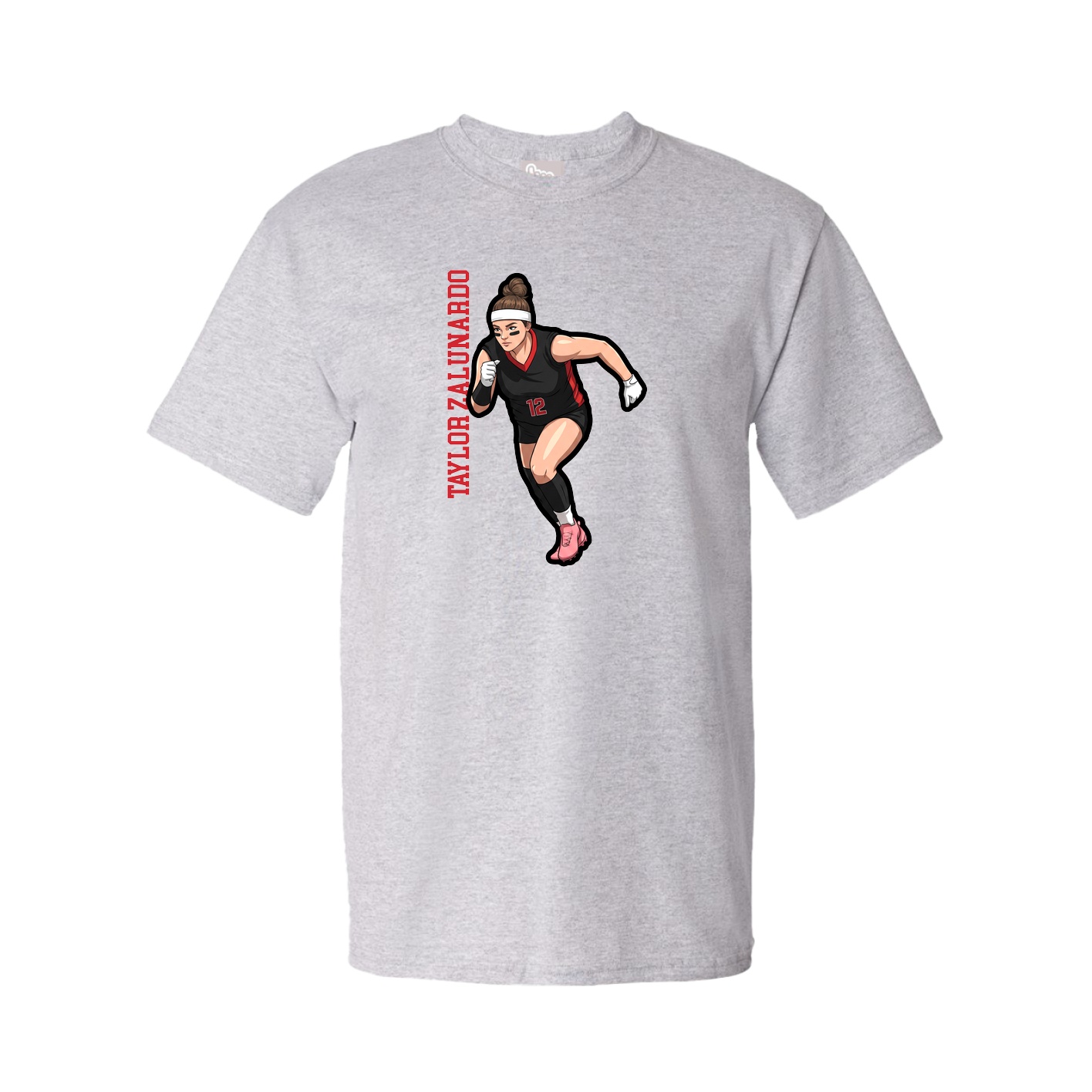 Tee — Name Vertical in Grey