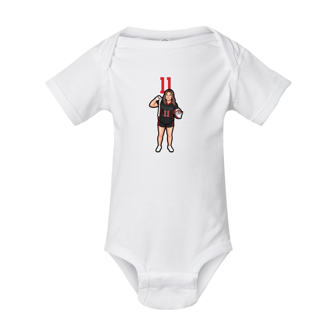 Baby Onesie — Number Top in White