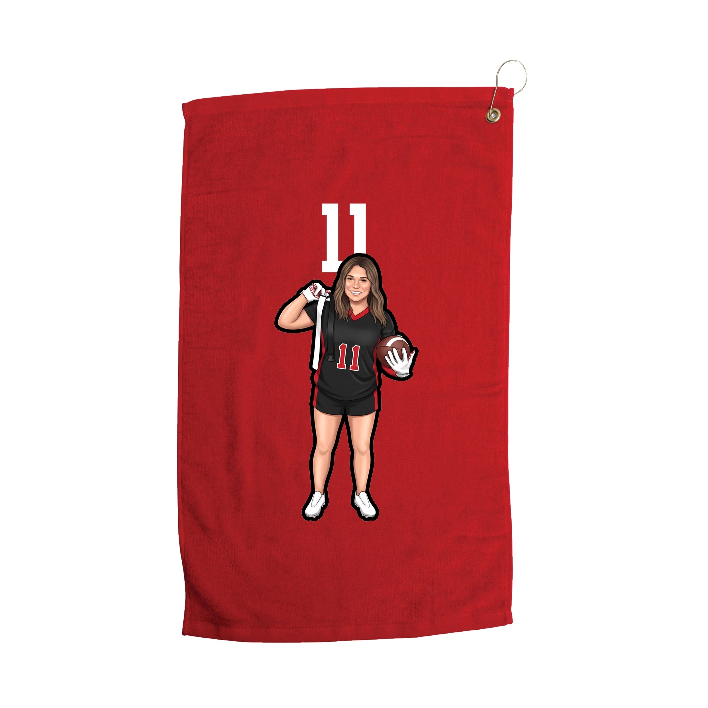 Golf Towel — Number Top in Red