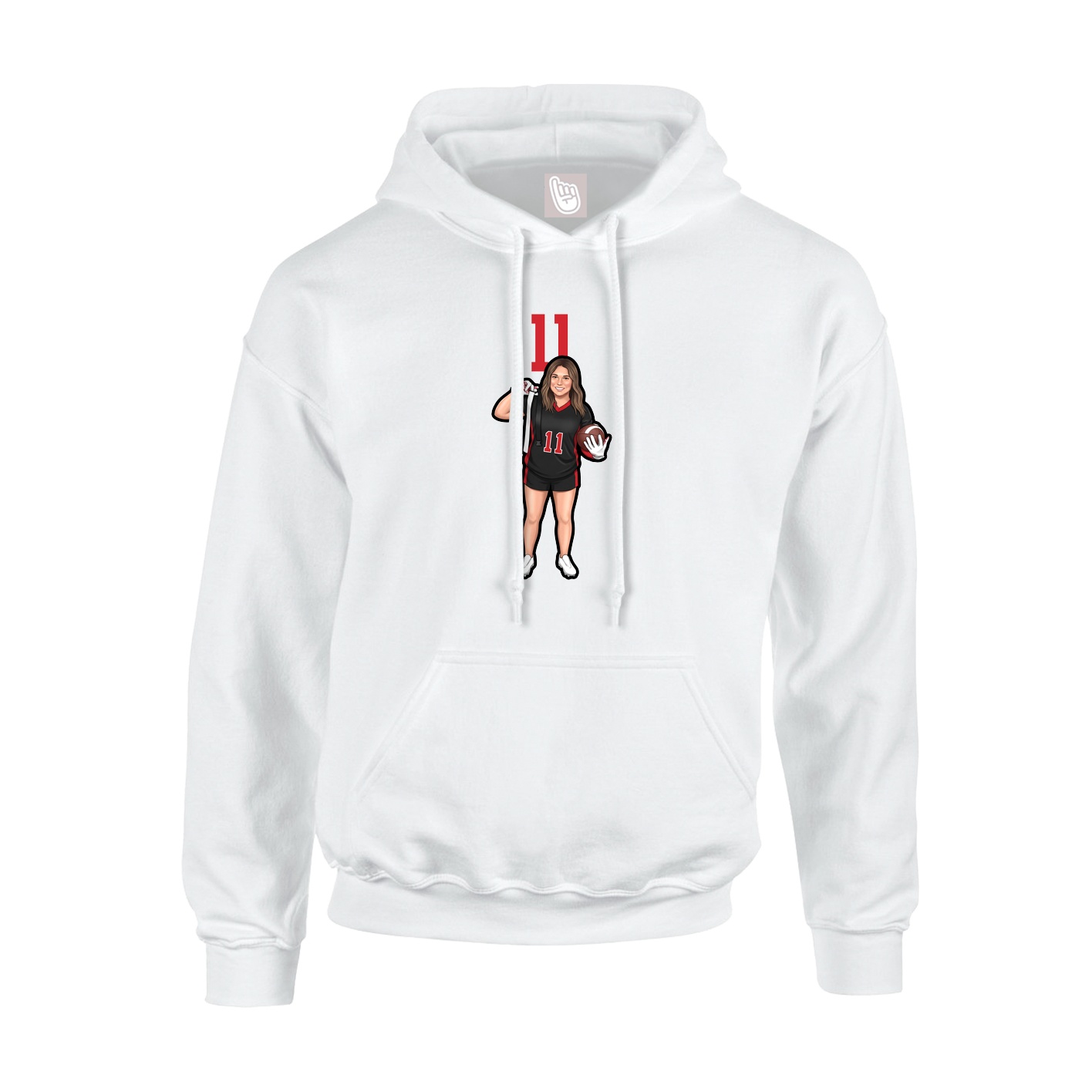 Hoodie — Number Top in White