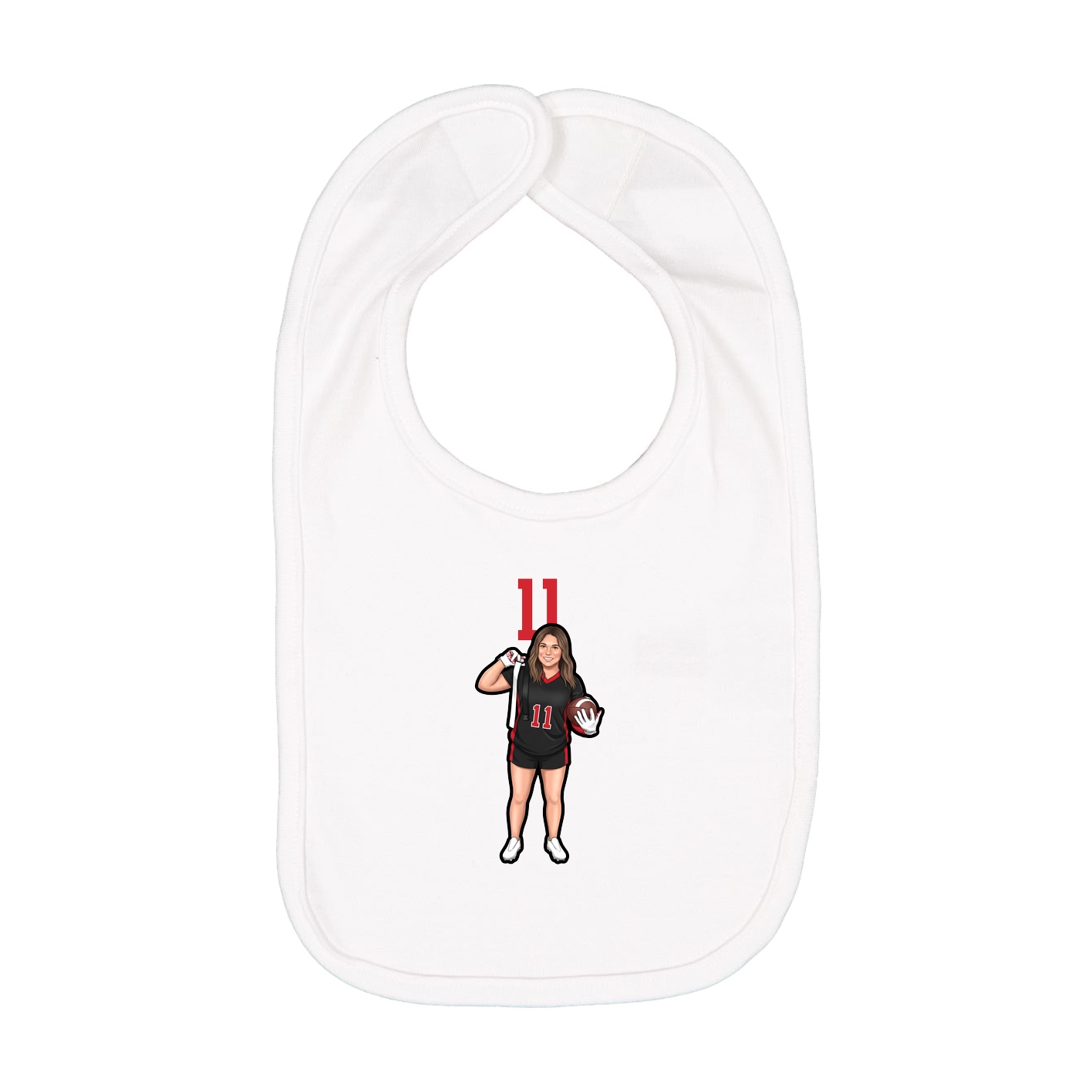 Infant Bib — Number Top in White