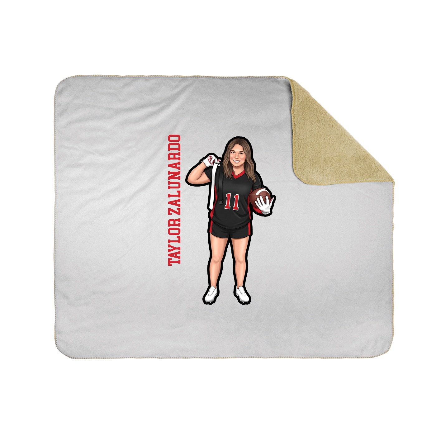Throw Blanket — Name Vertical in White