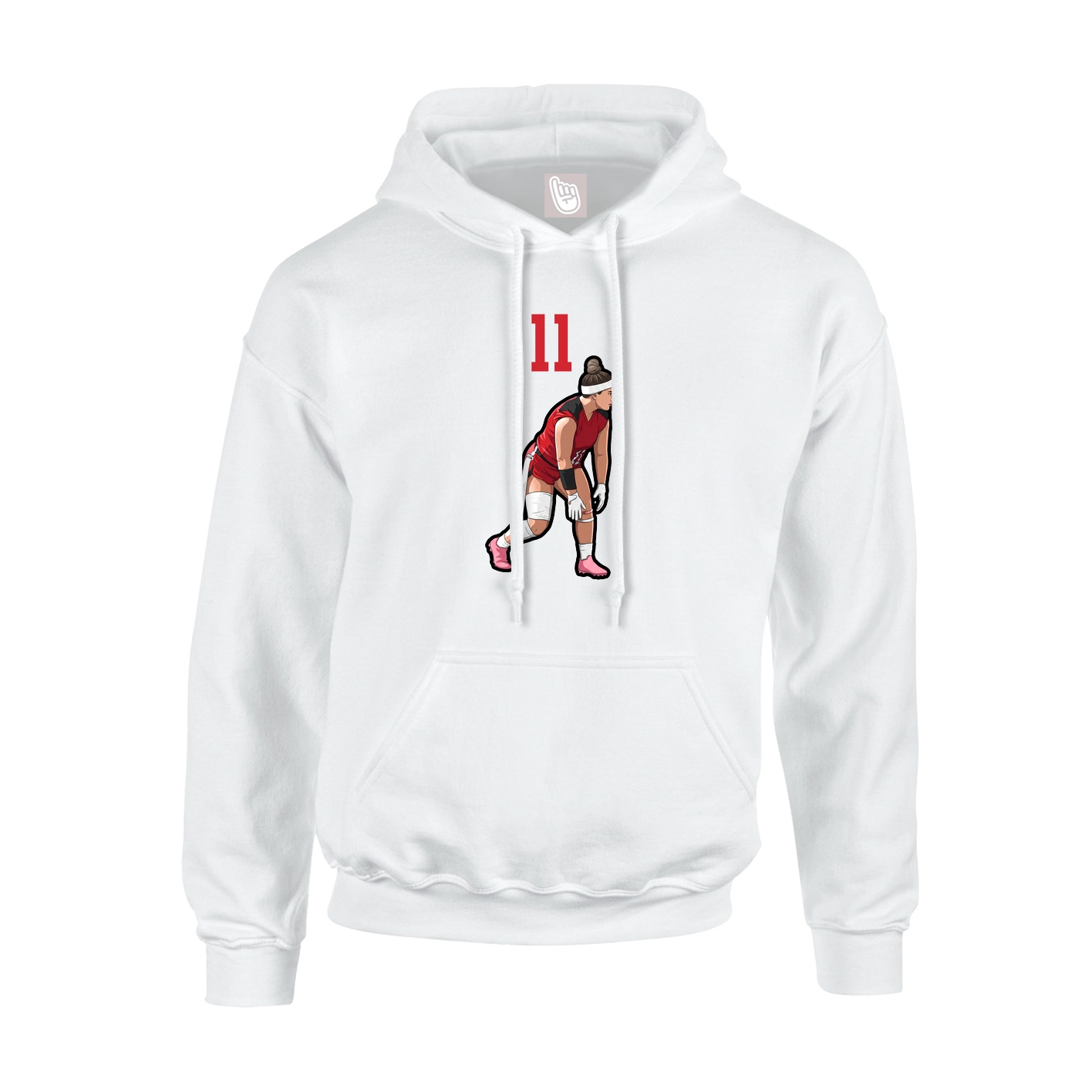 Hoodie — Number Top in White