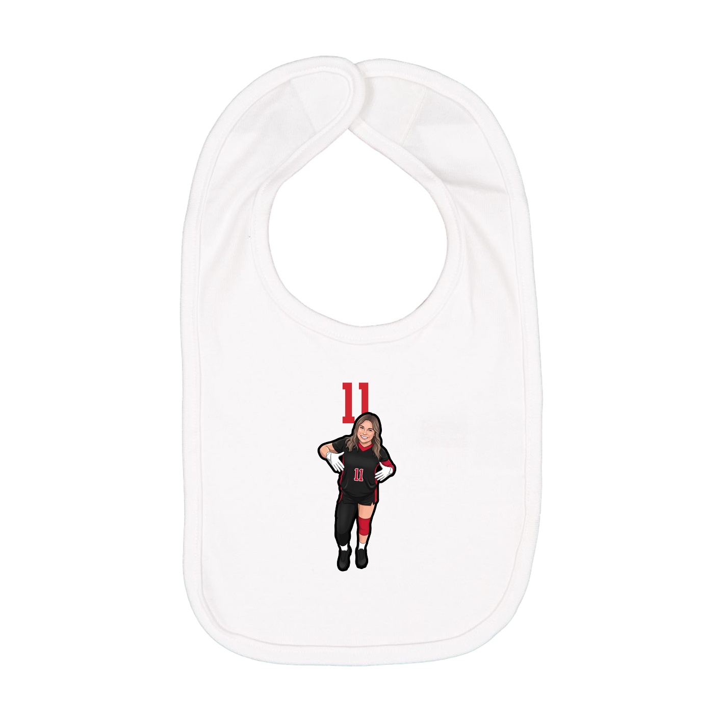 Infant Bib — Number Top in White