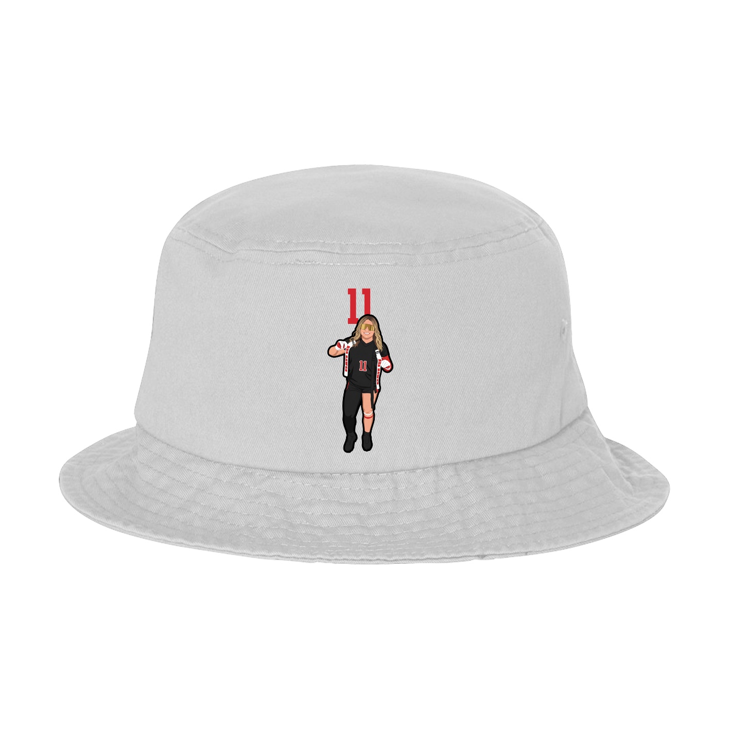 Bucket Cap — Number Top in White