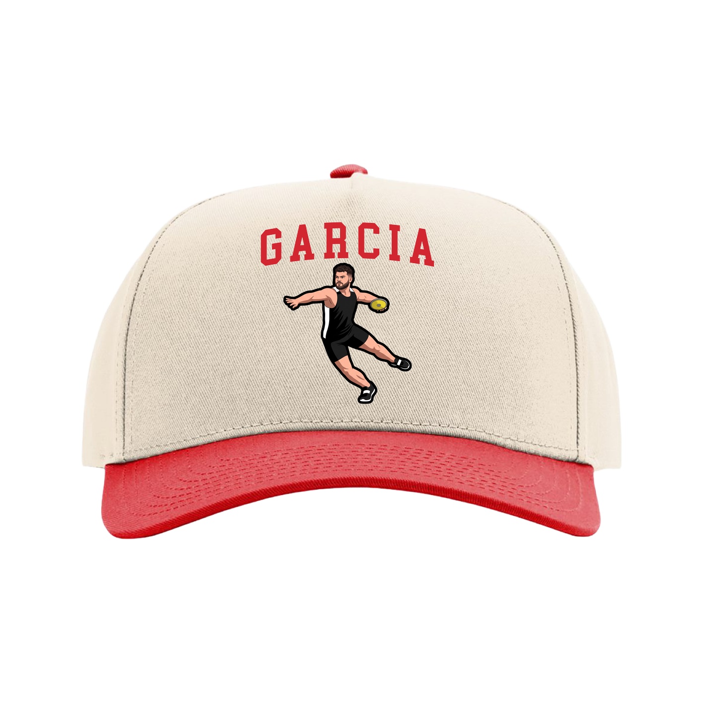 Full Fabric Five-Panel Champ Cap — Shirsey in Cream/Red