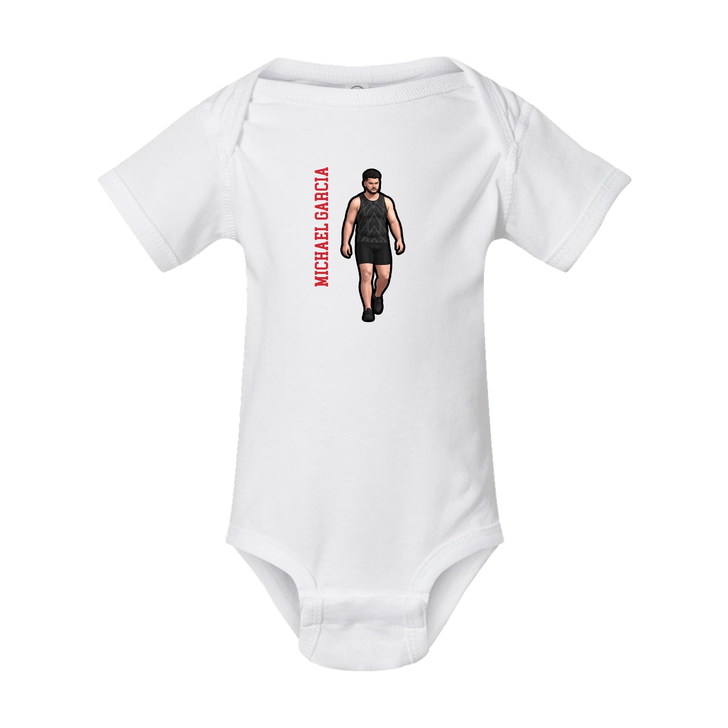 Baby Onesie — Name Vertical in White
