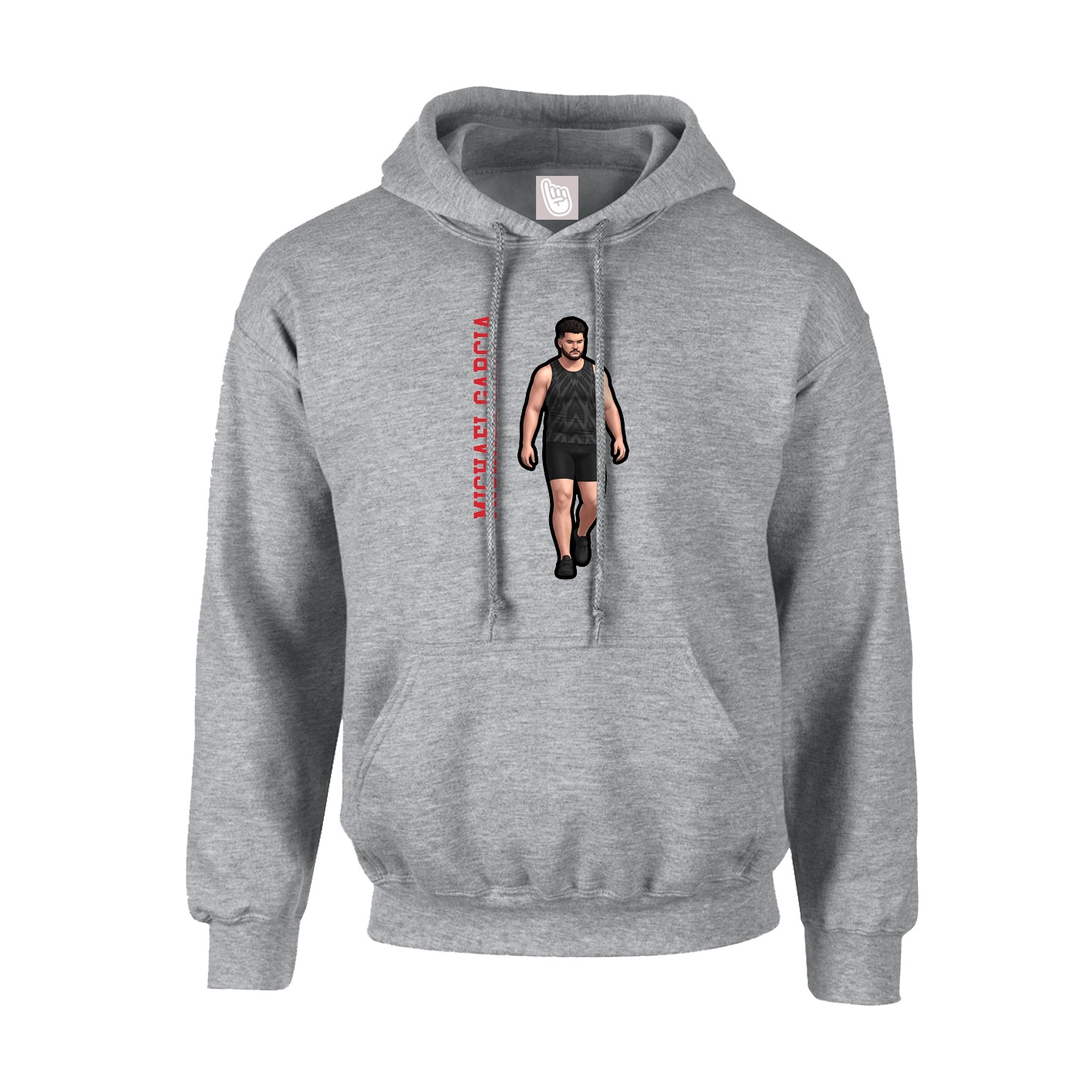 Youth Hoodie — Name Vertical in Grey
