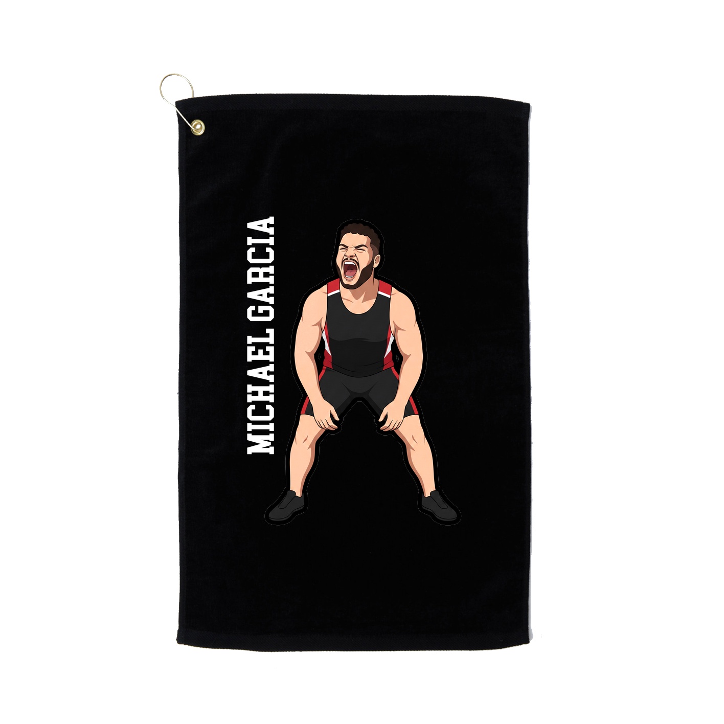 Golf Towel — Name Vertical in Black