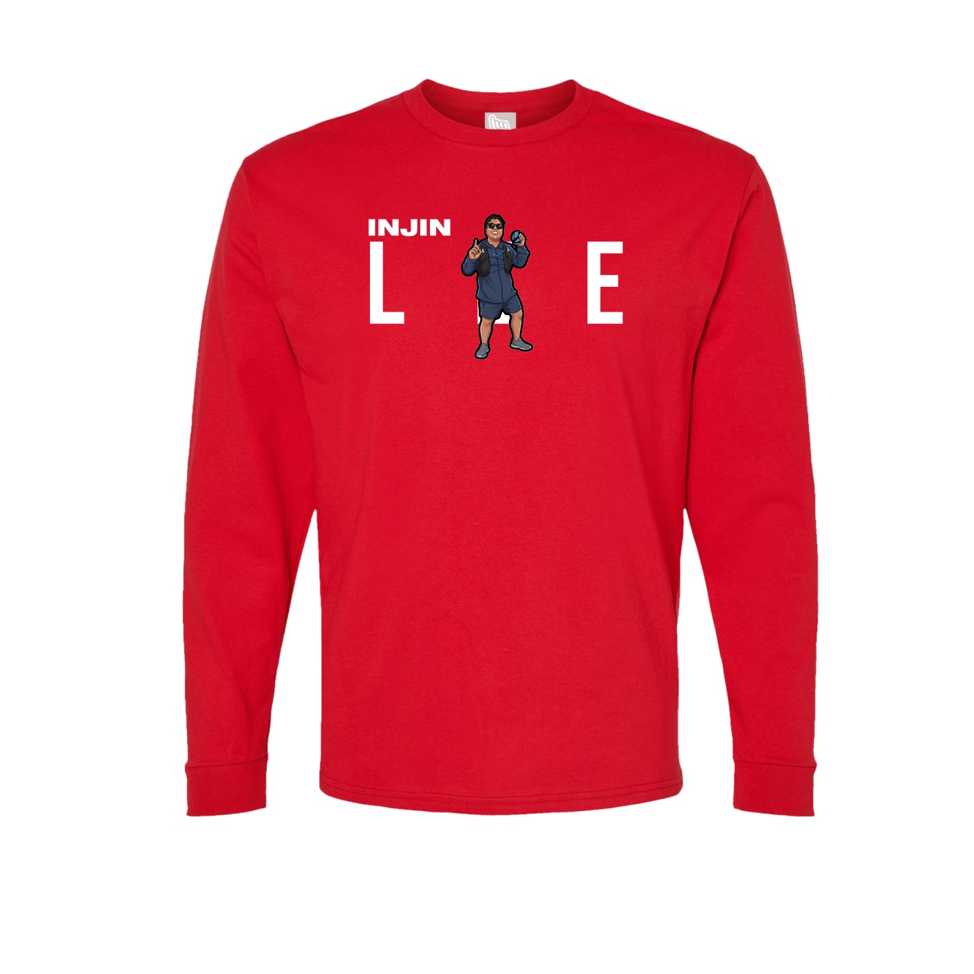 Long Sleeve Tee — Player Name in Red