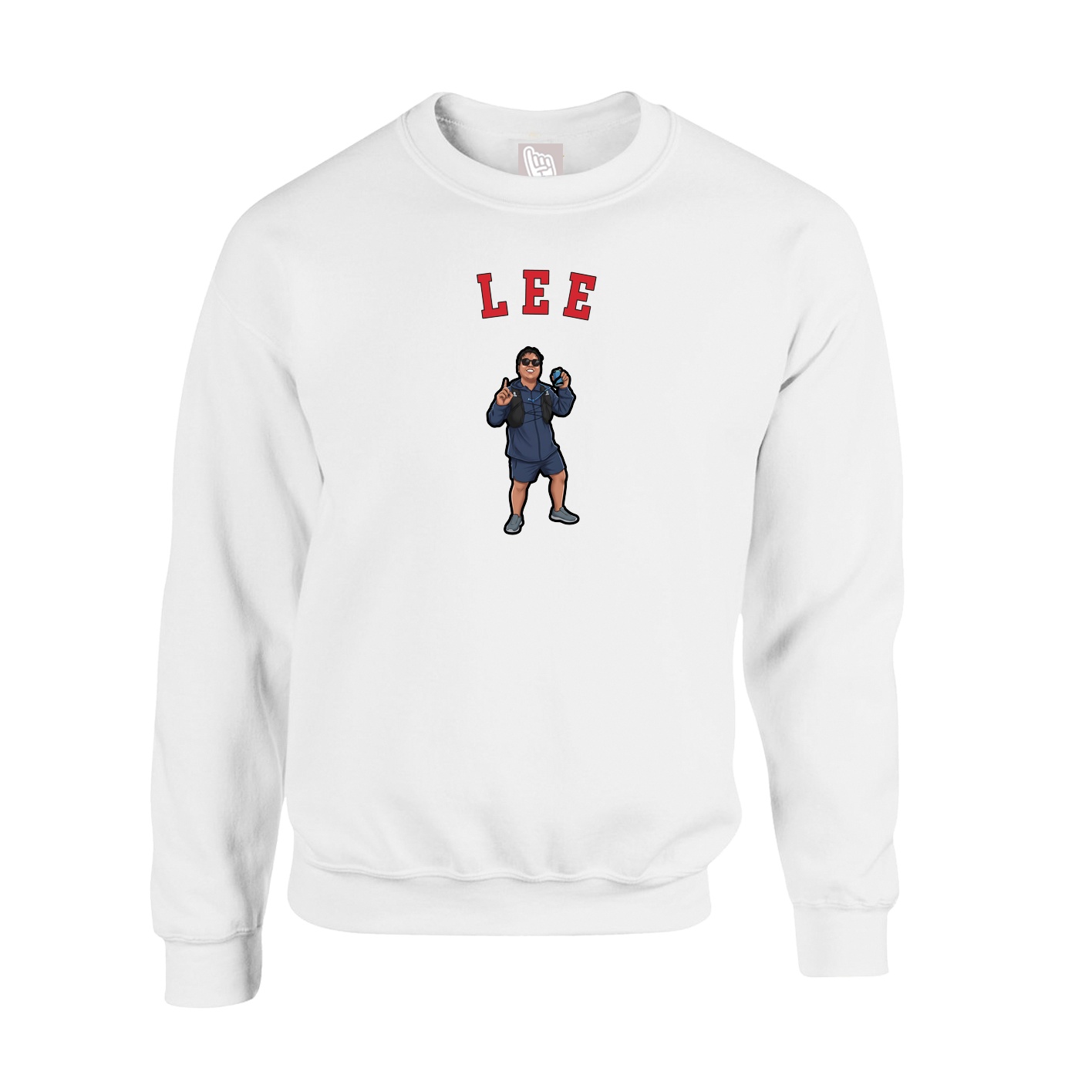 Fleece Crew — Shirsey Arch in White