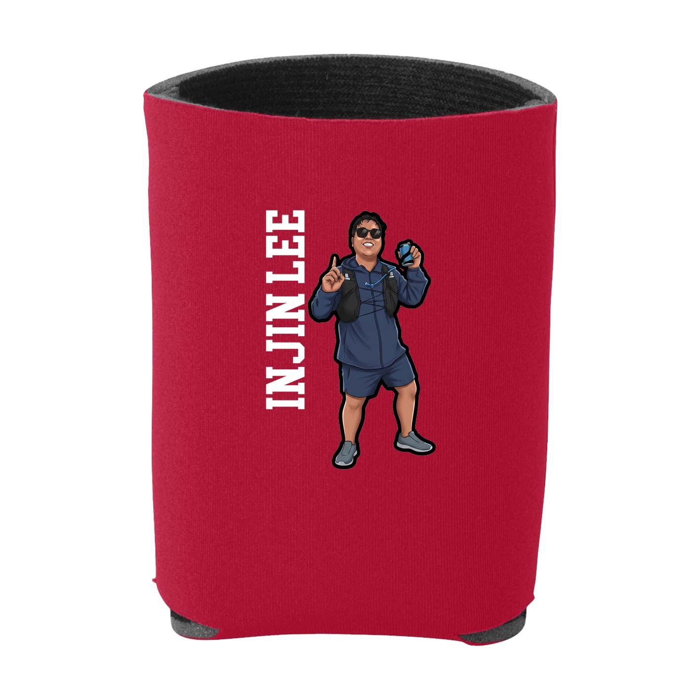 Can Holder — Name Vertical in Red