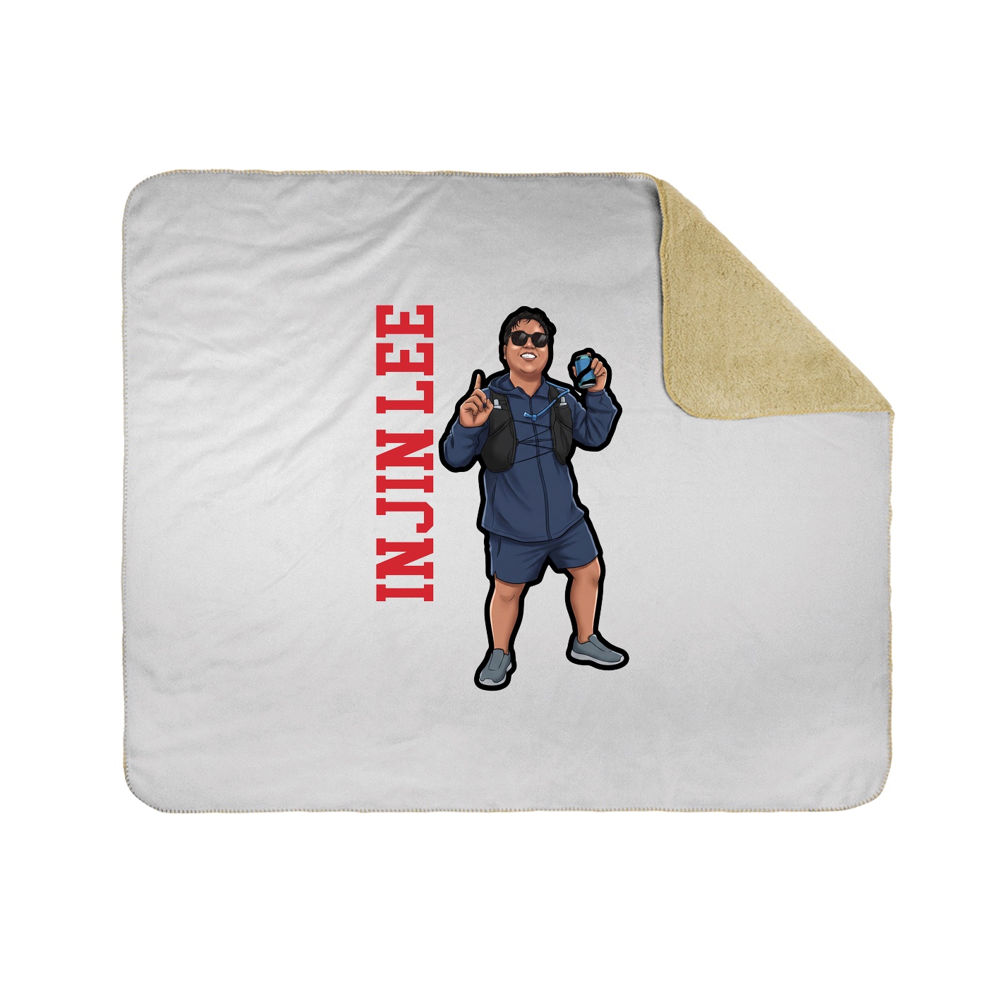 Throw Blanket — Name Vertical in White