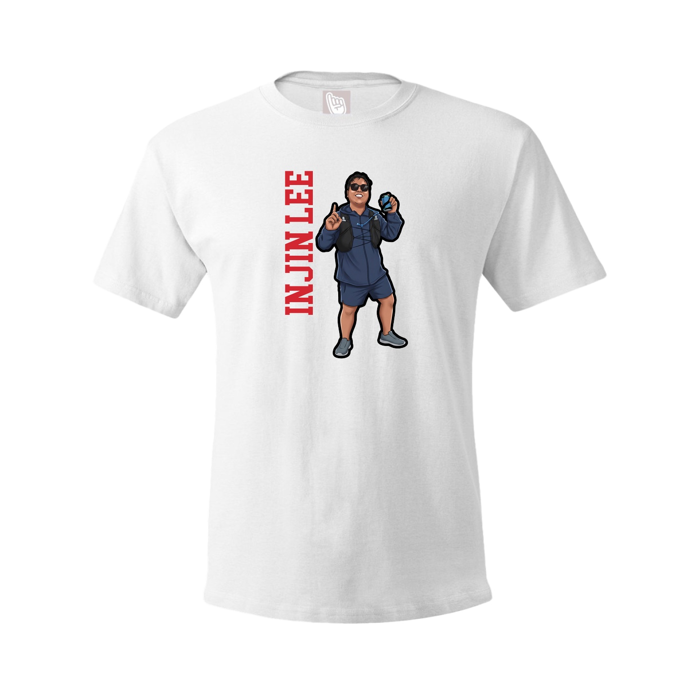 Youth Tee — Name Vertical in White