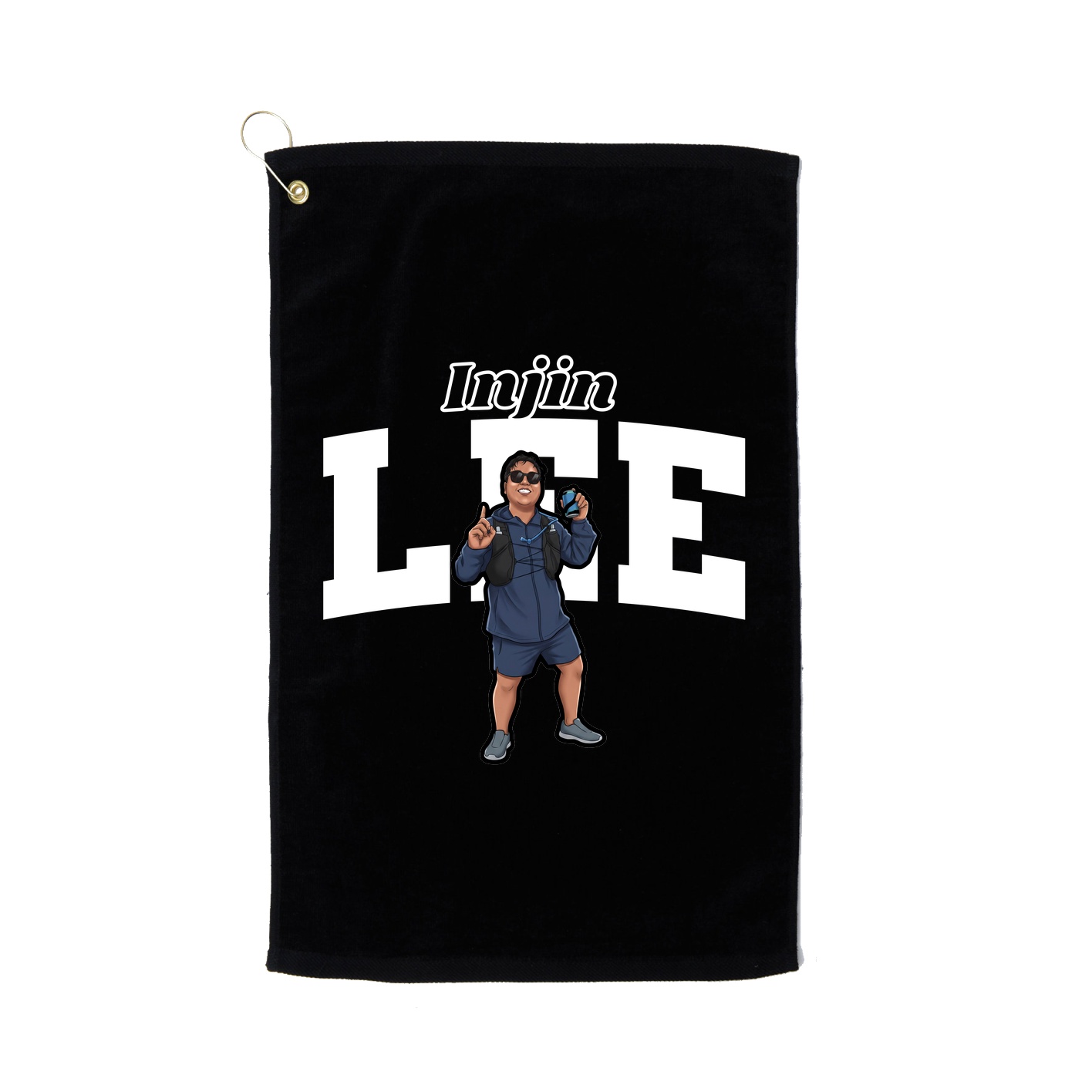 Golf Towel — Name Arch in Black
