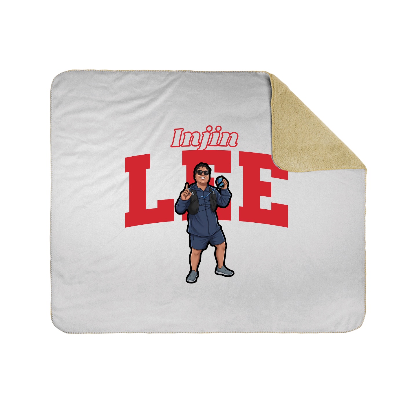 Throw Blanket — Name Arch in White