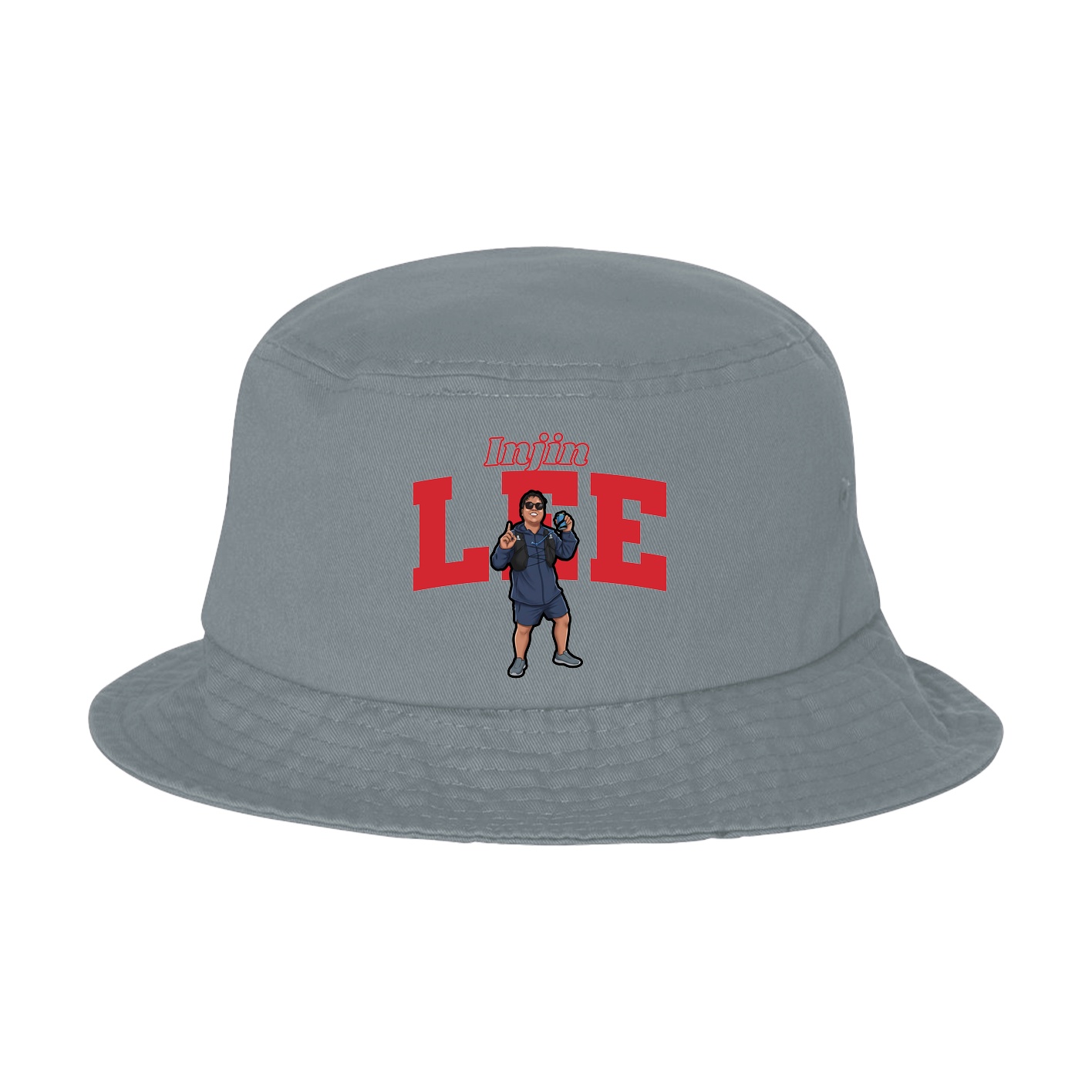 Bucket Cap — Name Arch in Grey