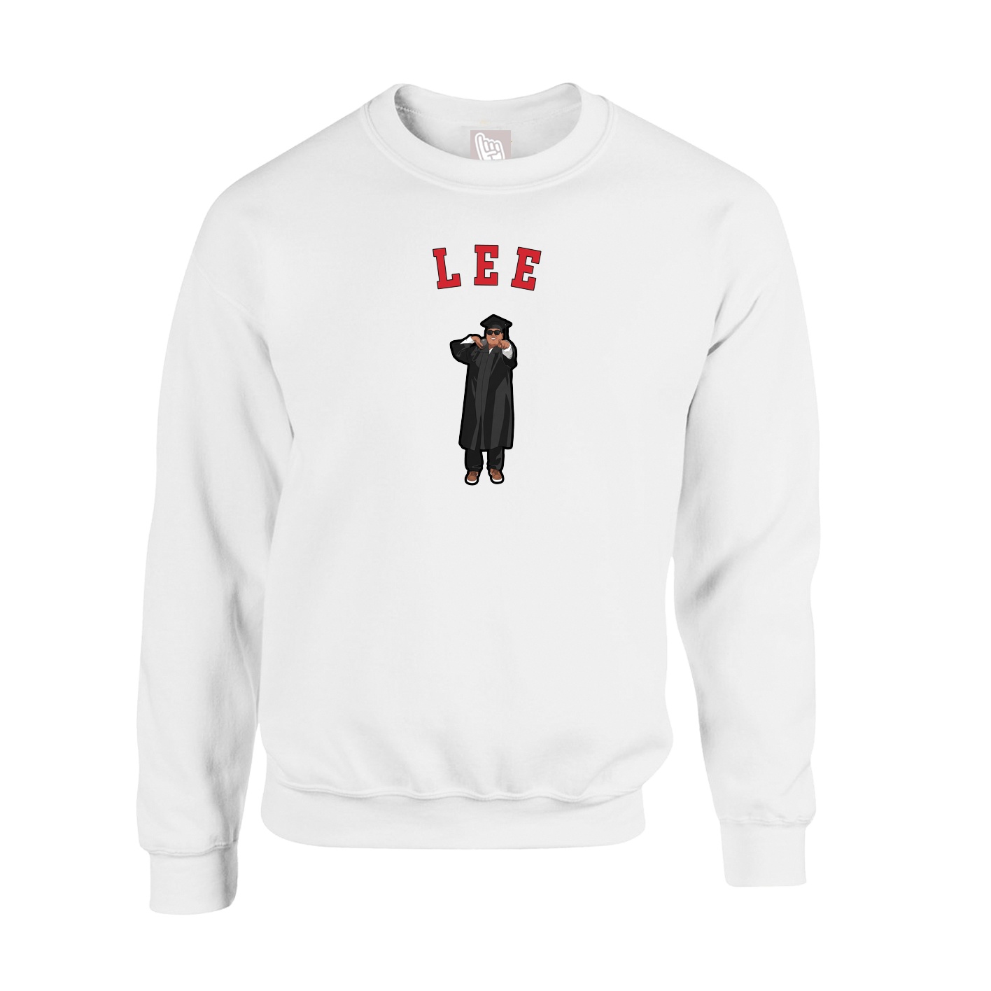 Fleece Crew — Shirsey Arch in White