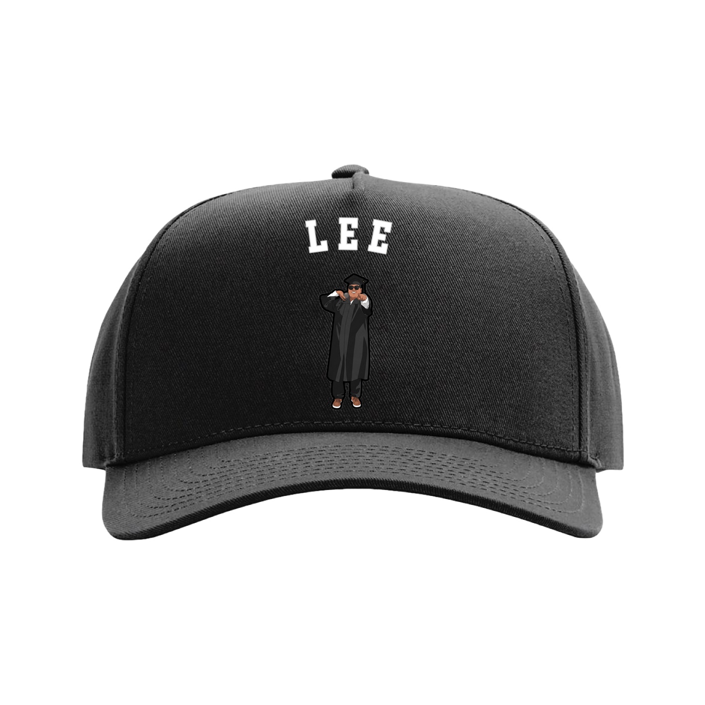 Full Fabric Five-Panel Champ Cap — Shirsey Arch in Black