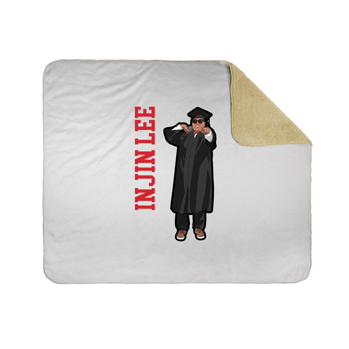 Throw Blanket — Name Vertical in White