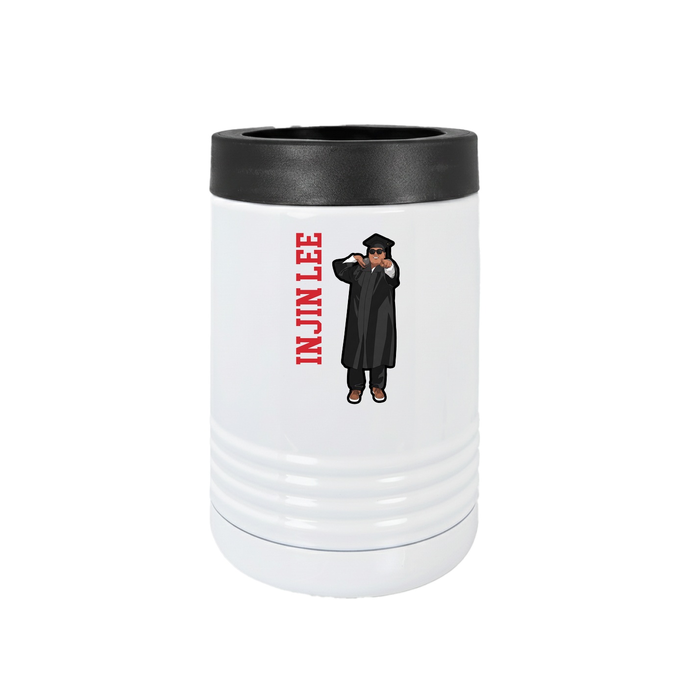 Beverage Holder — Name Vertical in White