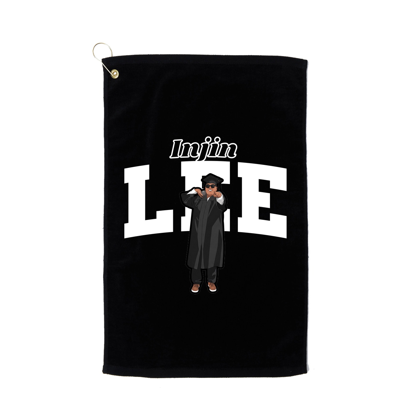 Golf Towel — Name Arch in Black