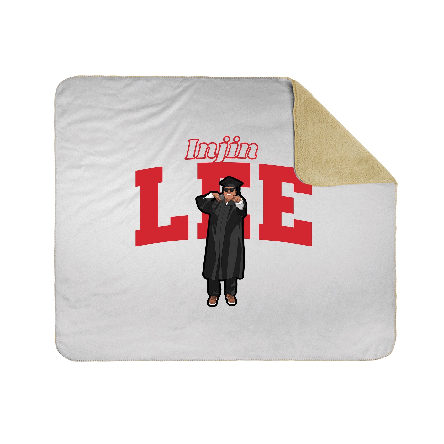 Throw Blanket — Name Arch in White