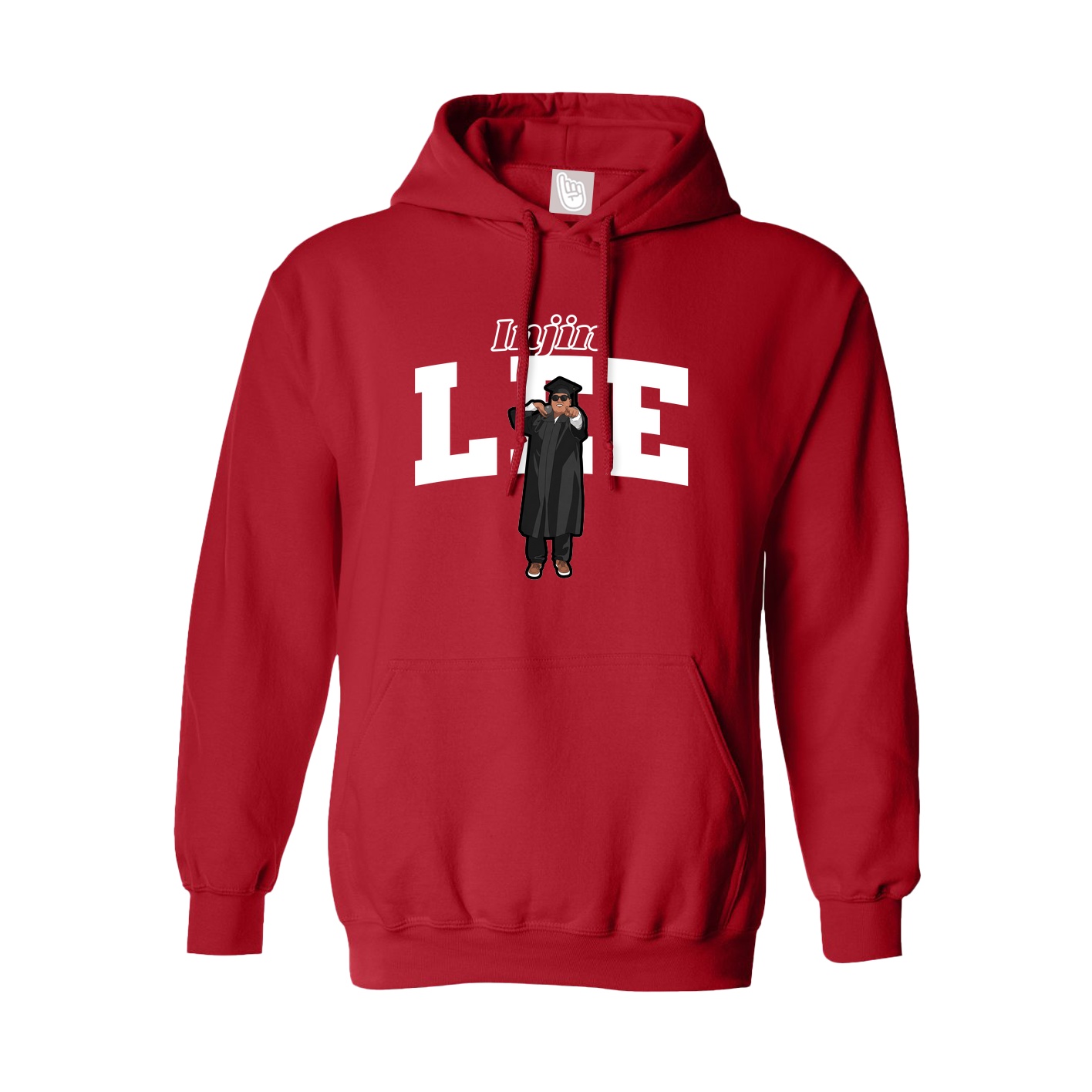 Hoodie — Name Arch in Red