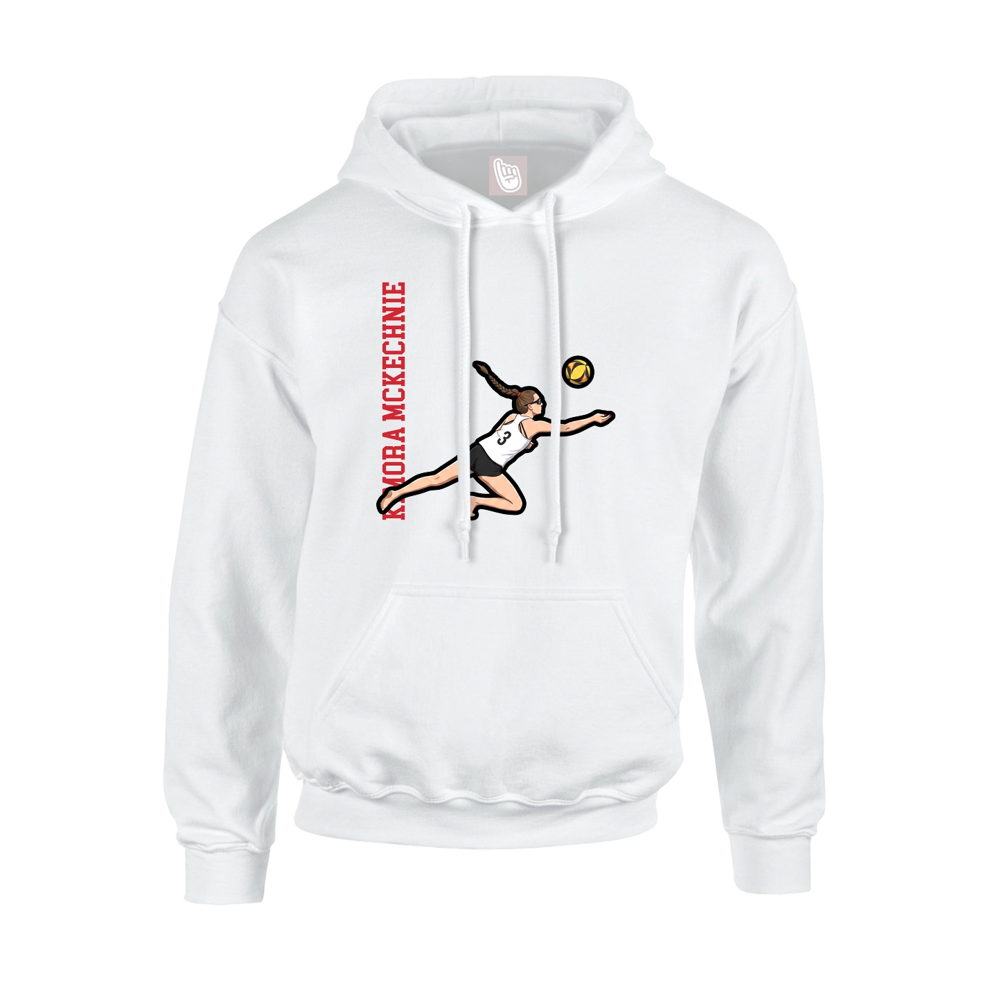 Youth Hoodie — Name Vertical in White