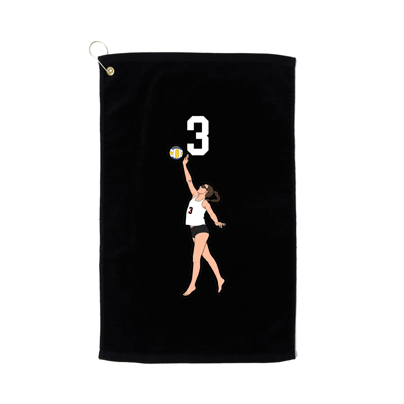 Golf Towel — Number Top in Black