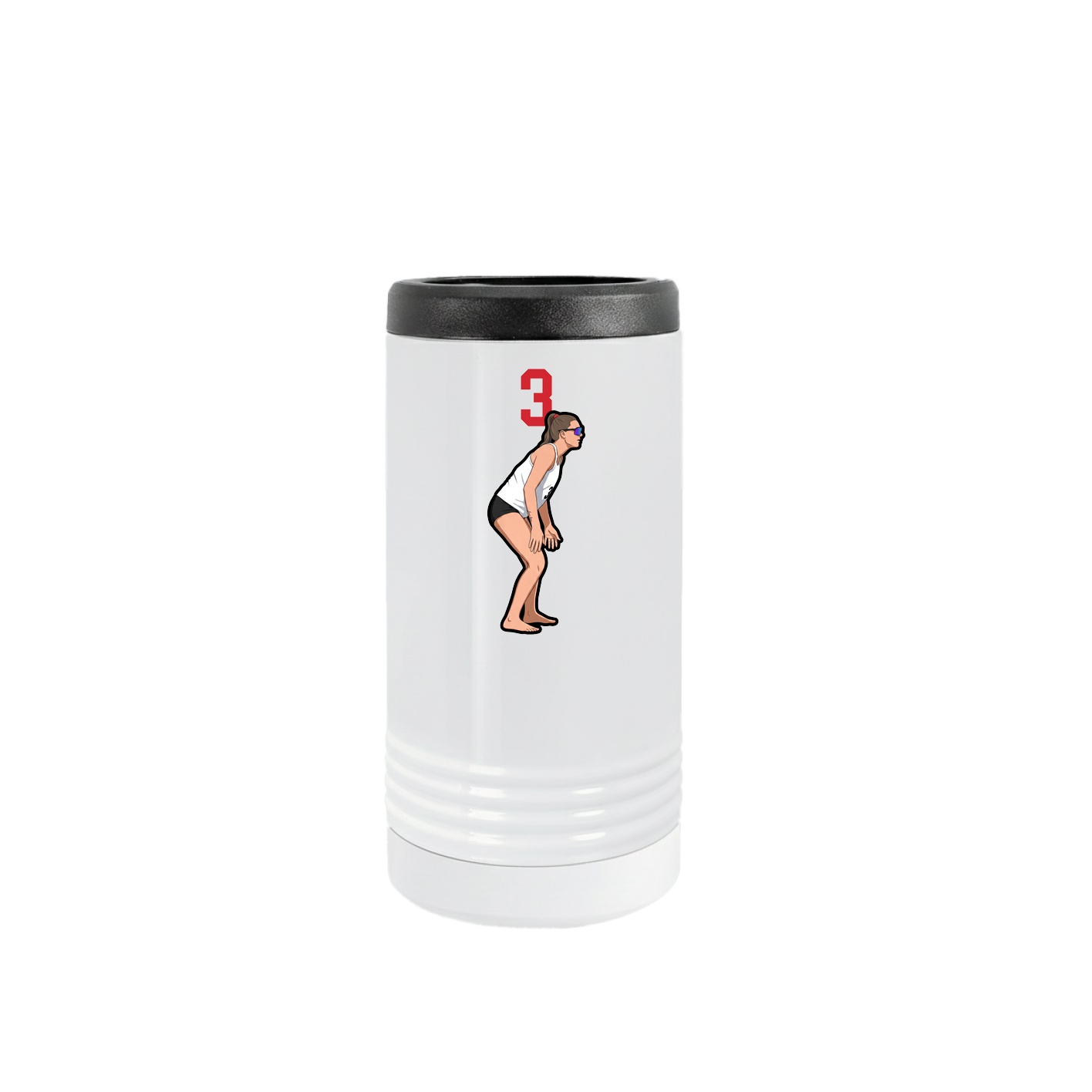 Slim Beverage Holder — Number Top in White