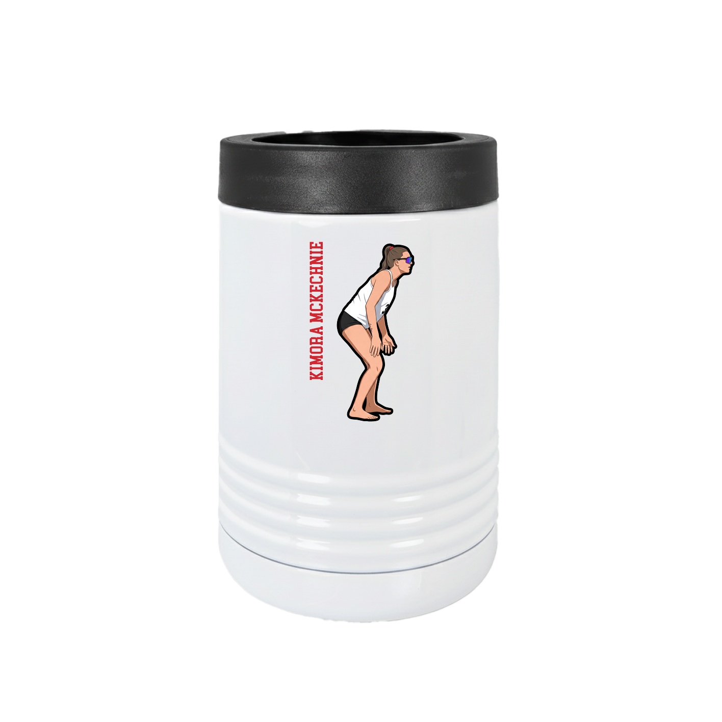 Beverage Holder — Name Vertical in White